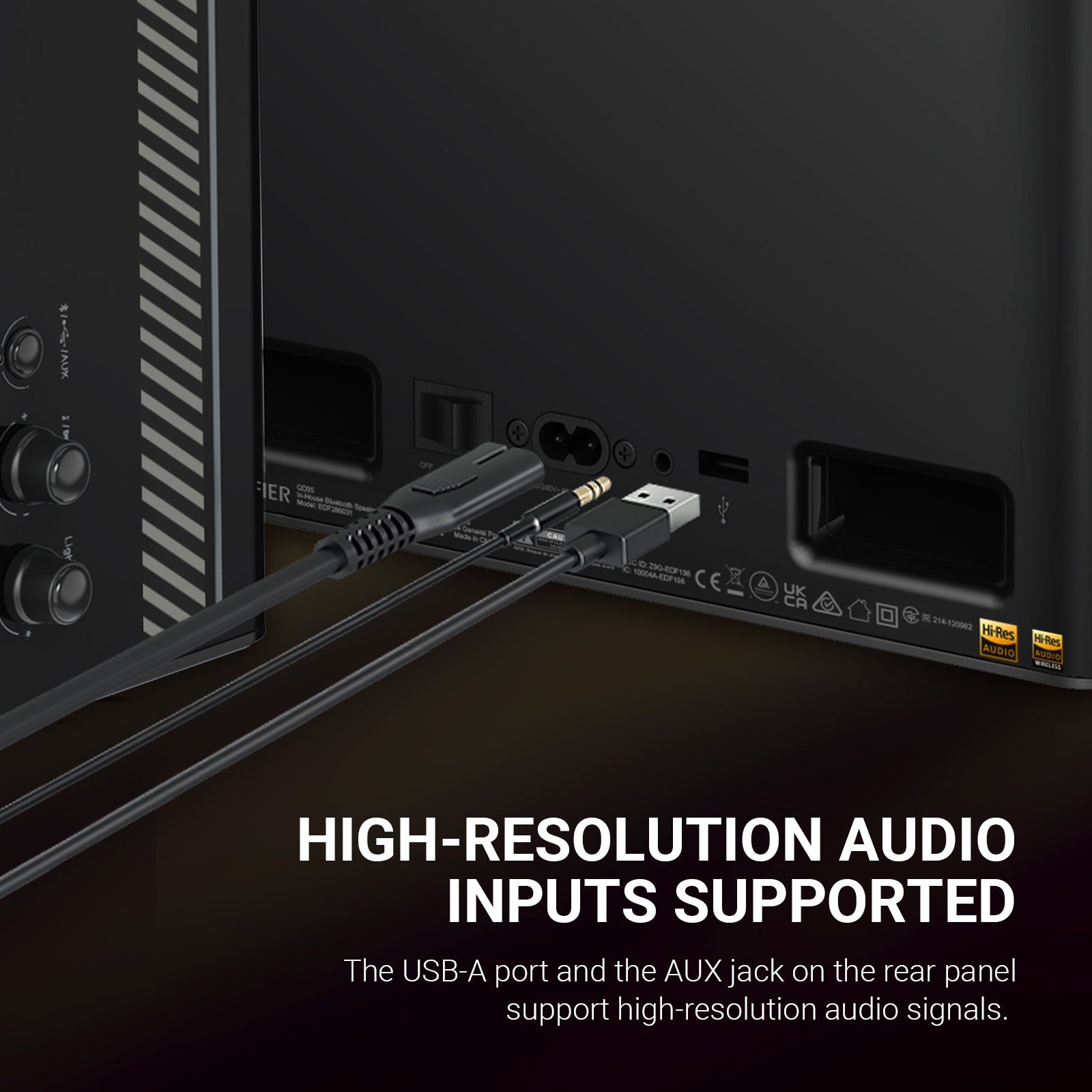 Edifier Tabletop Bluetooth Speaker Hi-Res Audio & Hi-Res Audio Wireless Certified Computer Speaker (Black)、mySite、camillekostekn