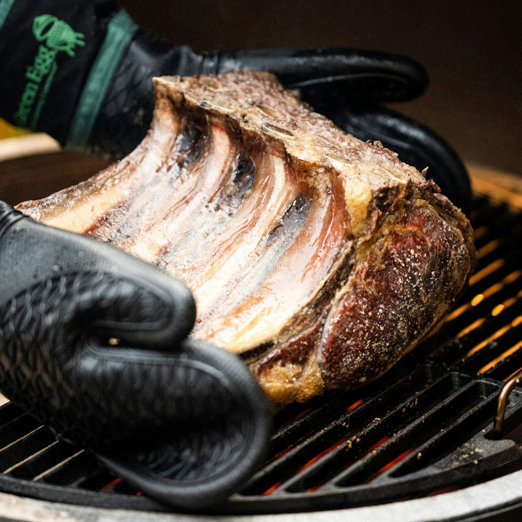 Big Green Egg Heat Resistant Silicone BBQ Mitt with Fabric Cuff、mySite、noshort