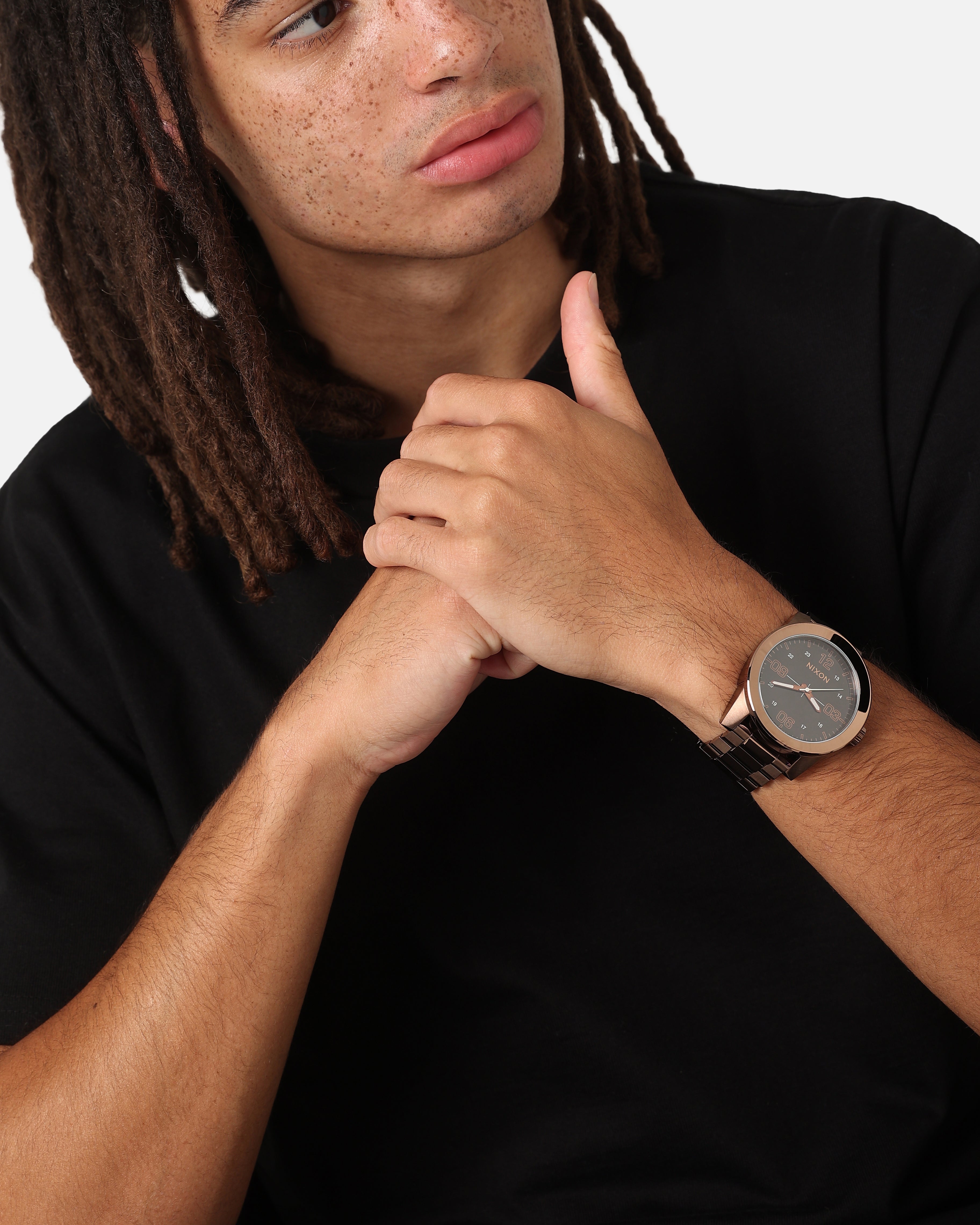 Nixon Corporal Stainless Steel Watch Chocolate/Dark Roast Brown、mySite、zt4zffjzw