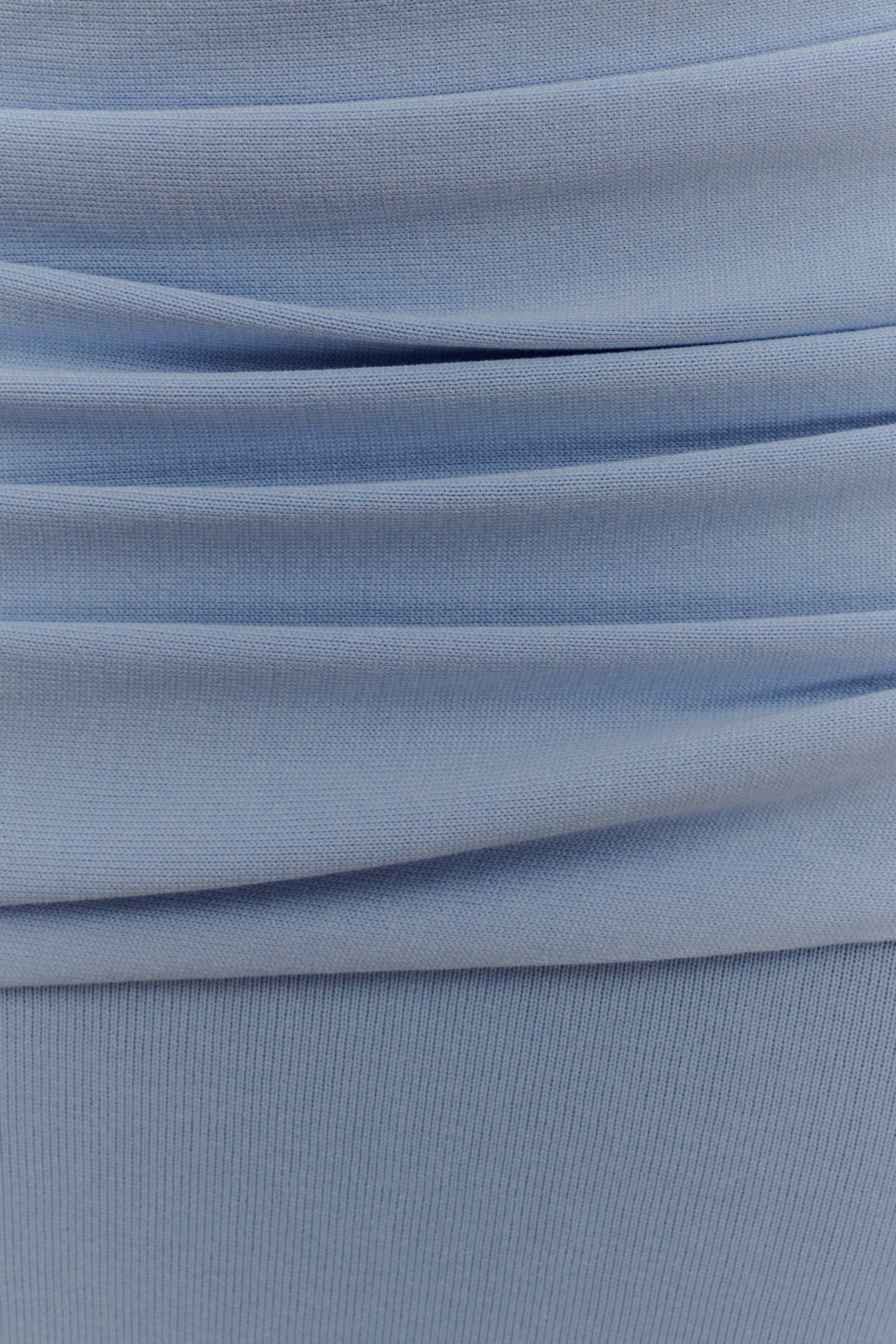 Irene Gathered Knit Top - Blue、mySite、solidvoid