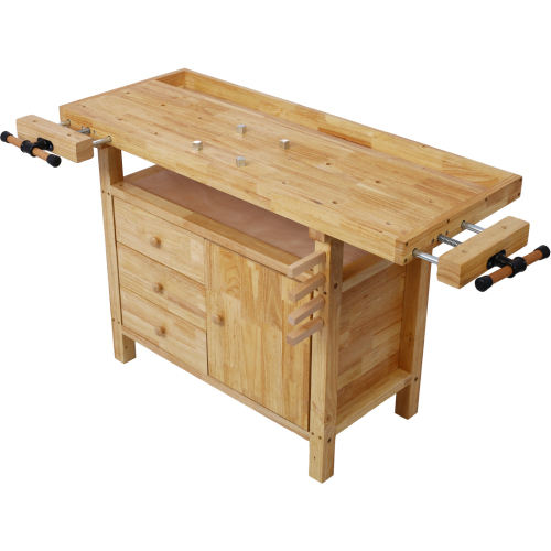 55-Inch Wood Workbench - Wooden Workbench for Garage Workshop and Home、、eastwooduniform