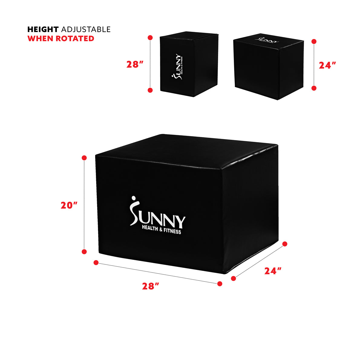  3-in-1 Ultra Dense Foam Plyo Box, 28/24/20、mySite、ghnorth