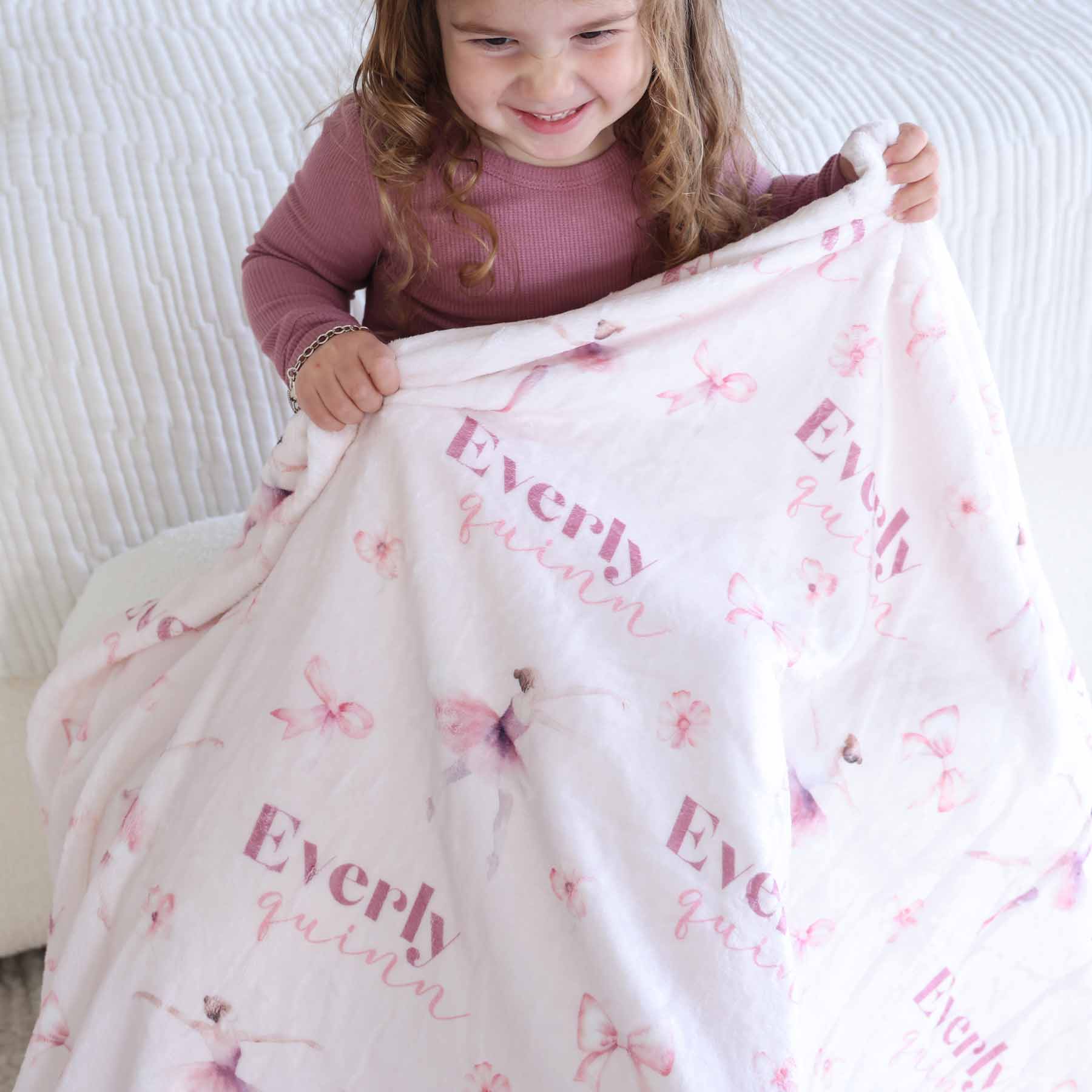  Ballet & Bows Personalized Kids Blanket、mySite、layawaytickets
