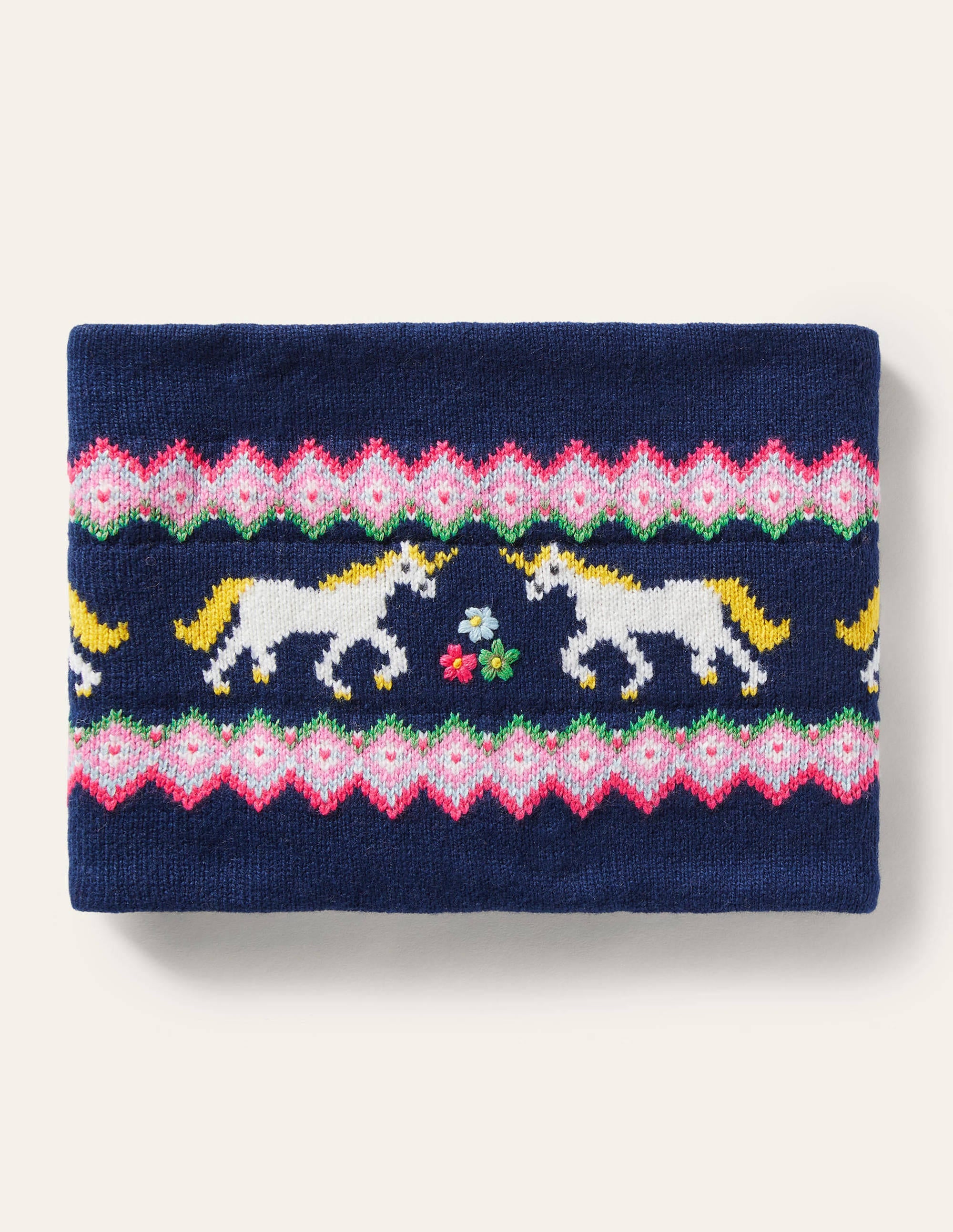 Cosy Fair Isle Snood-College Navy Unicorns、mySite、ashleygrahame