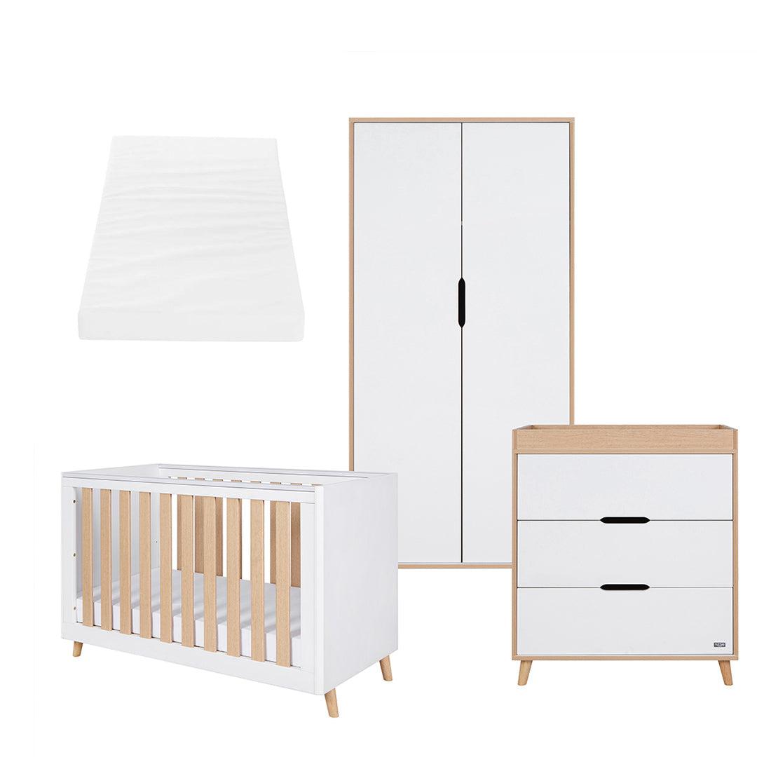  Tutti Bambini Fika Mini 3 Piece Room Set - White/Light Oak、mySite、merchandisen