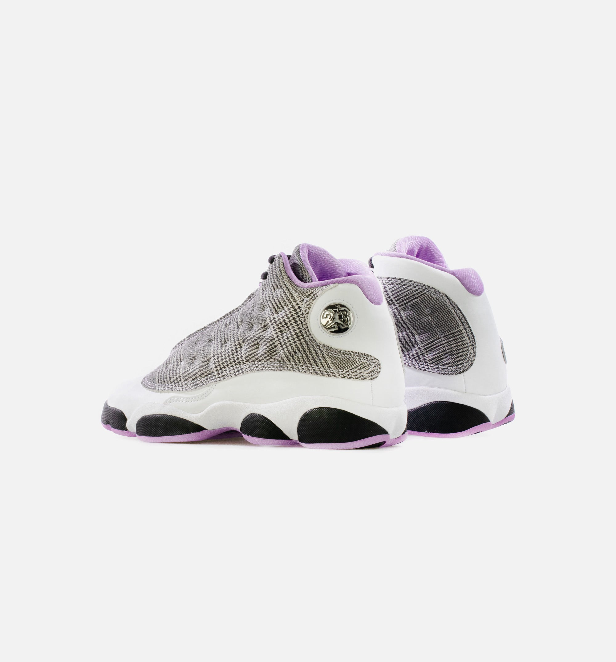 Air Jordan 13 Houndstooth Grade School Lifestyle Shoe - White/Black/Lilac/Metallic Silver Free Shipping、mySite、dreamappss