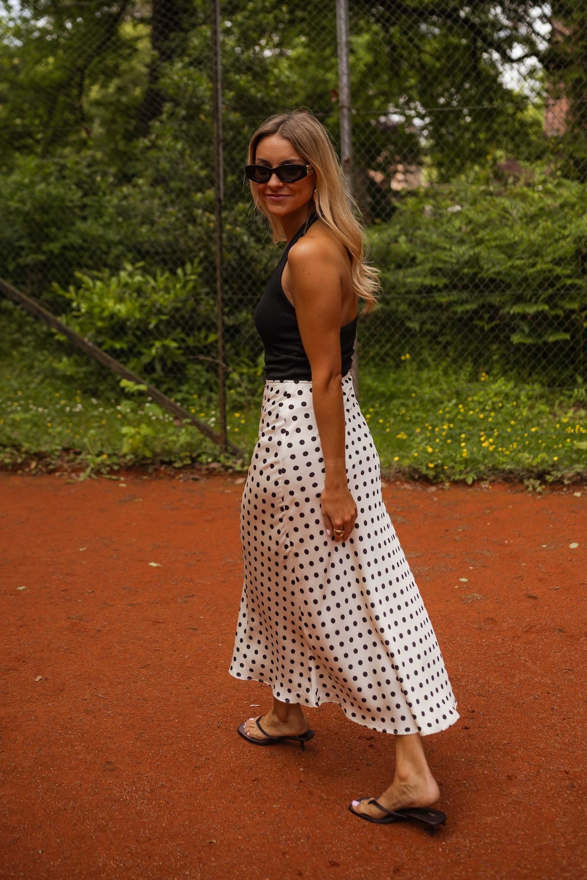 White pleated skirt
