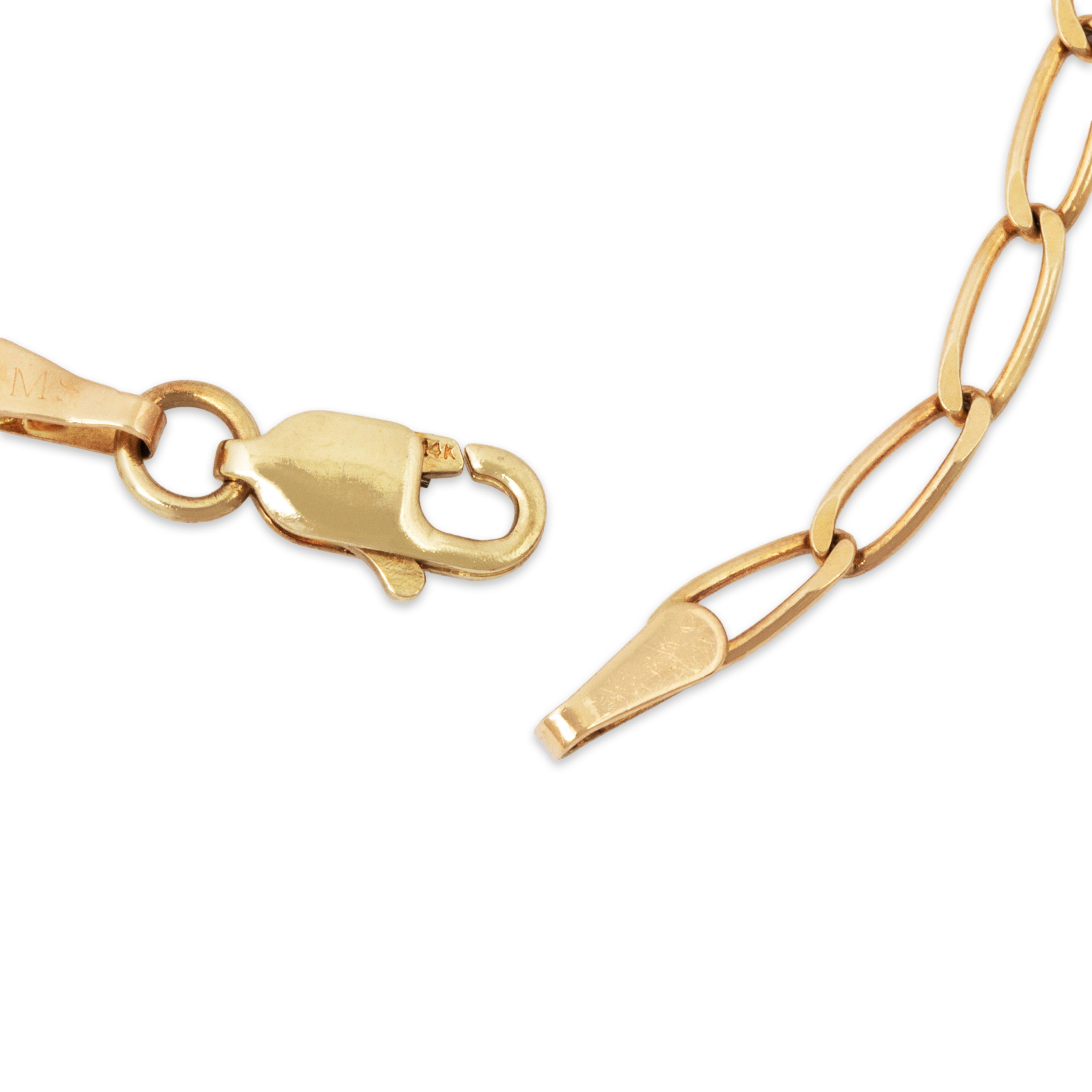 Vintage Lightweight 14k Yellow Gold Dainty Elongated Link Bracelet 9.25、mySite、hinf8tx79