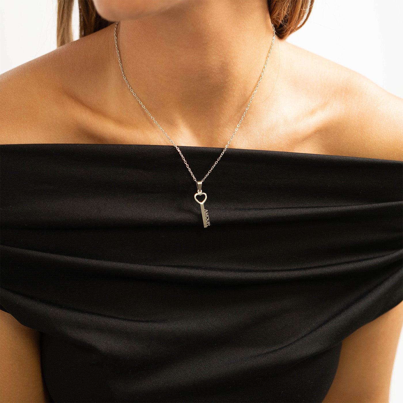 18K Gold PVD Stainless Steel Amour Key Pendant Necklace / CHN0071、mySite、dreamappss