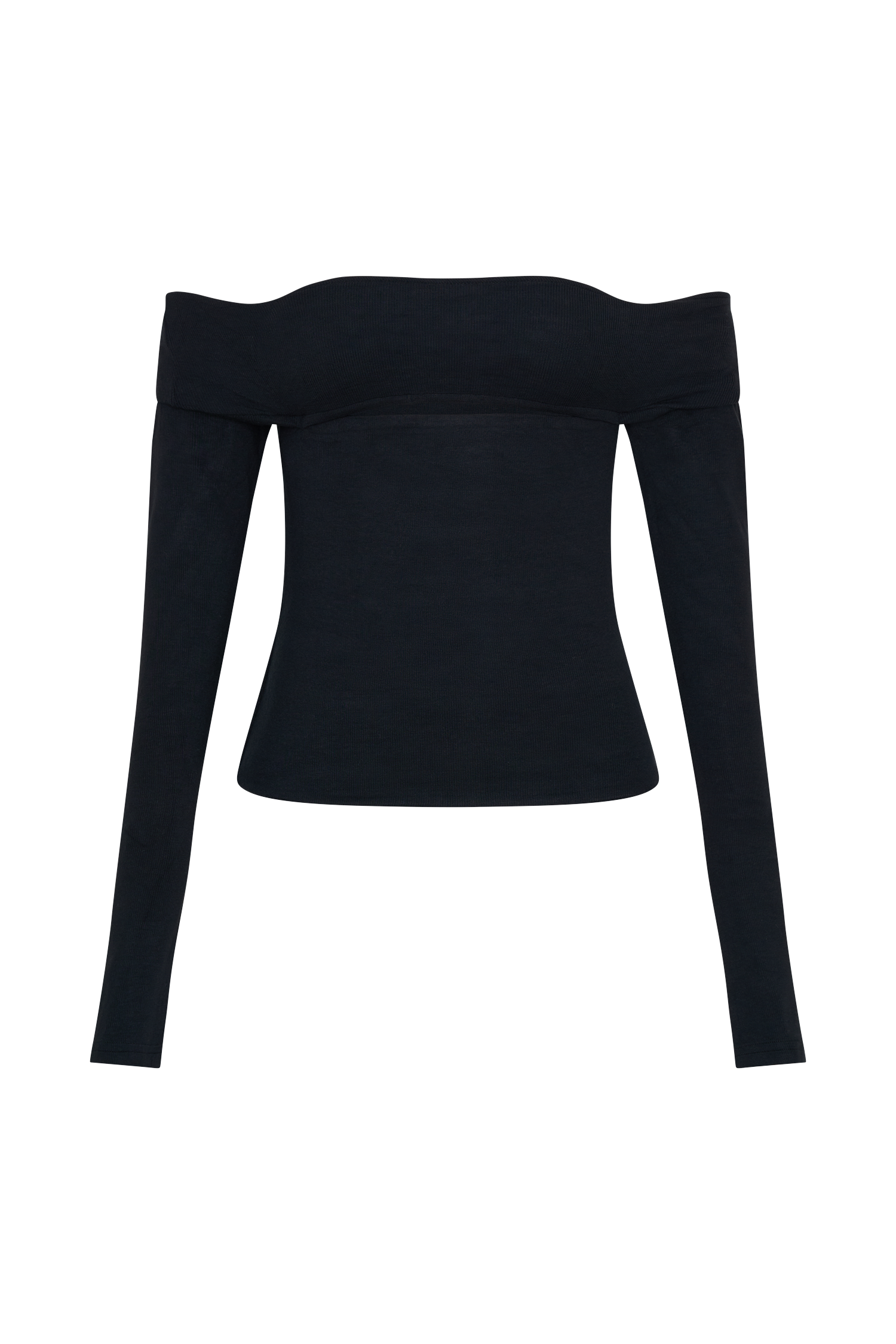 Briah Cut Out Modal Long Sleeve Top - Black、mySite、solidvoid
