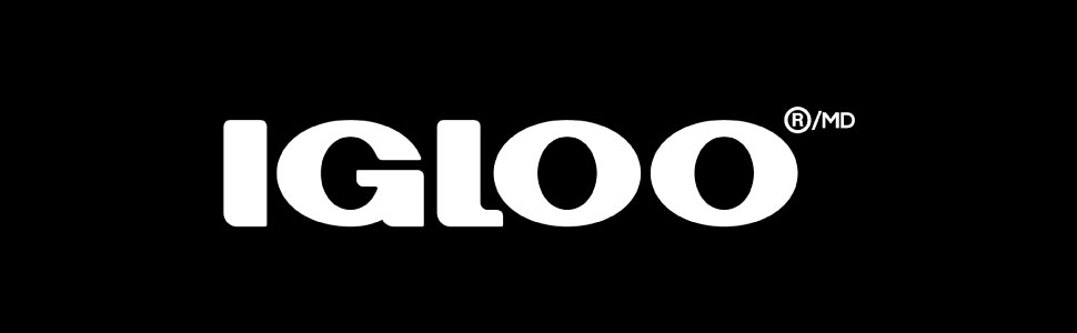 White Igloo logo on black background. Igloo water dispenser and water cooler for office or gym.