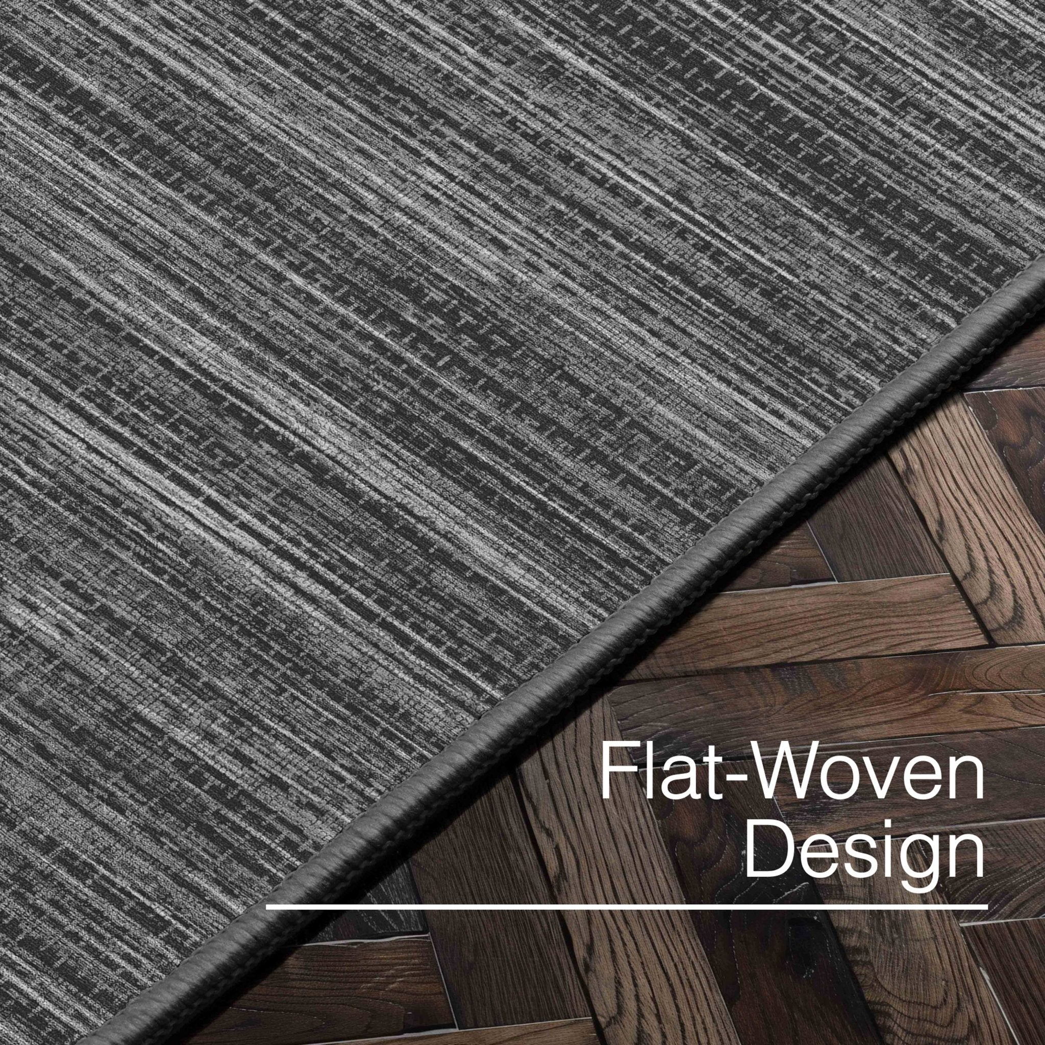 Edwin Custom Rug - Monochrome Striation , Flat Pile, Easy Clean, Customizable for Your Space、mySite、gigharbornorthrealestate
