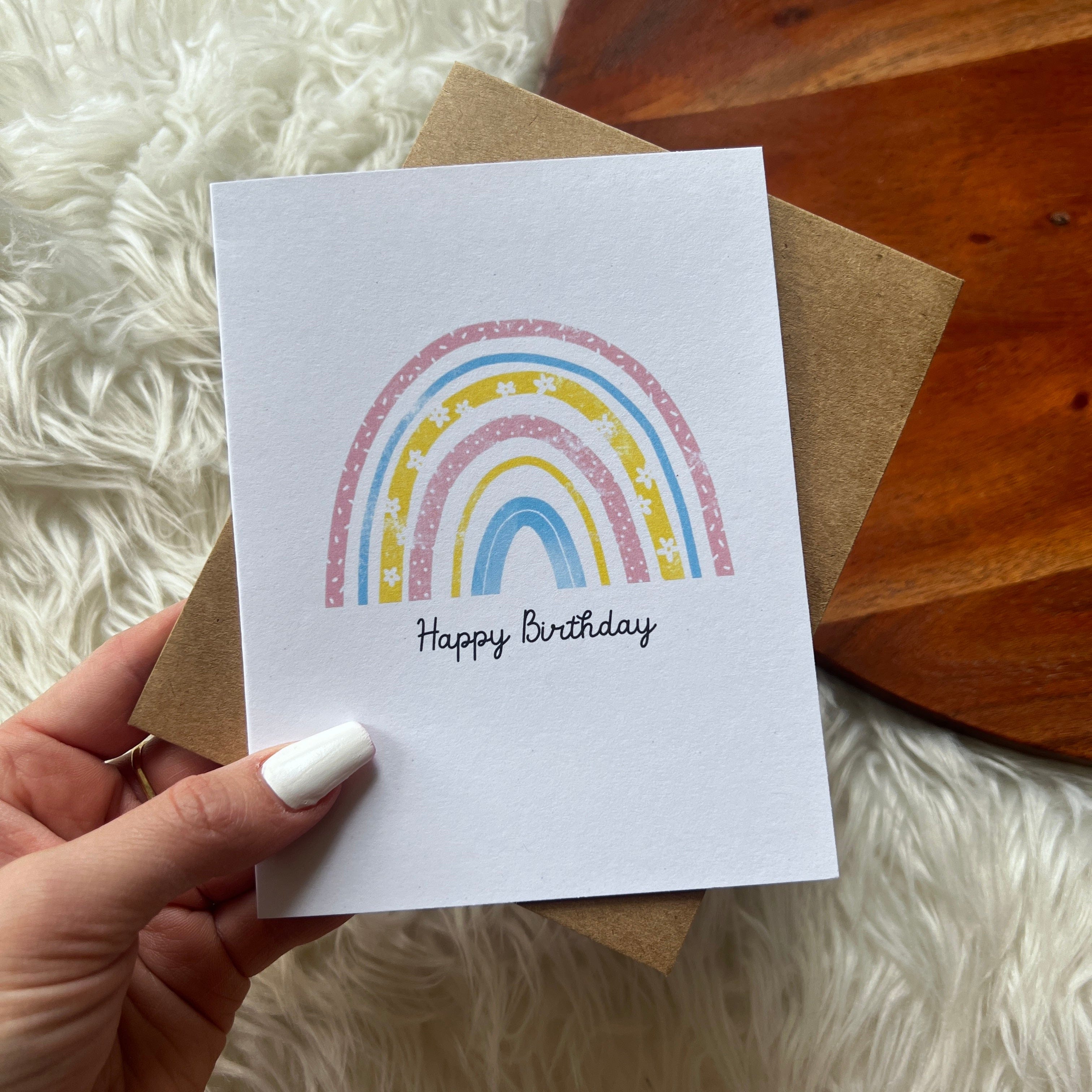  Happy birthday cute rainbow birthday card、mySite、ghnorth