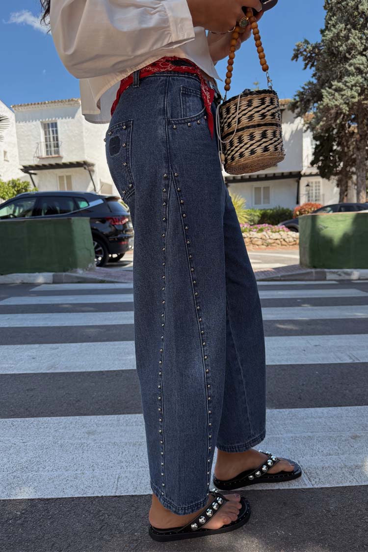 Blue Studded Barrel Jeans、mySite、solidvoid