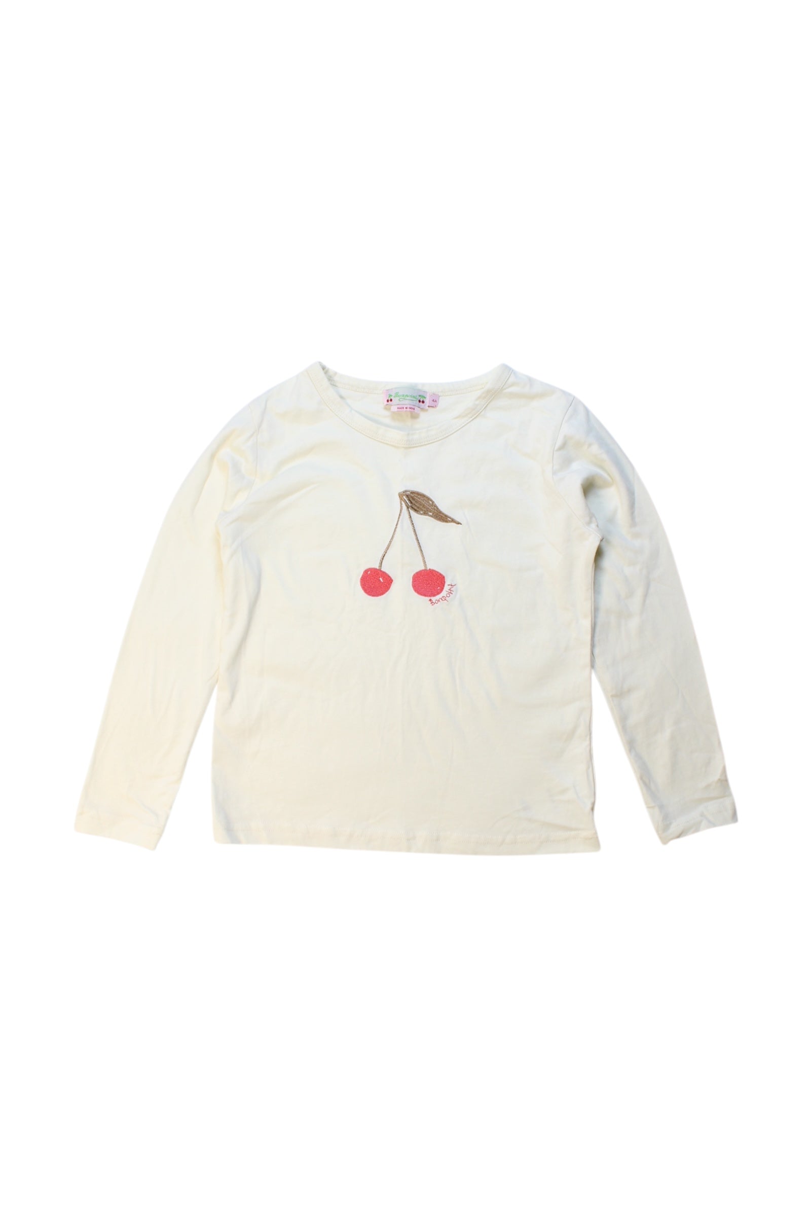 Bonpoint Cherry Print Long Sleeve T-Shirt 4T、mySite、g9winljtr