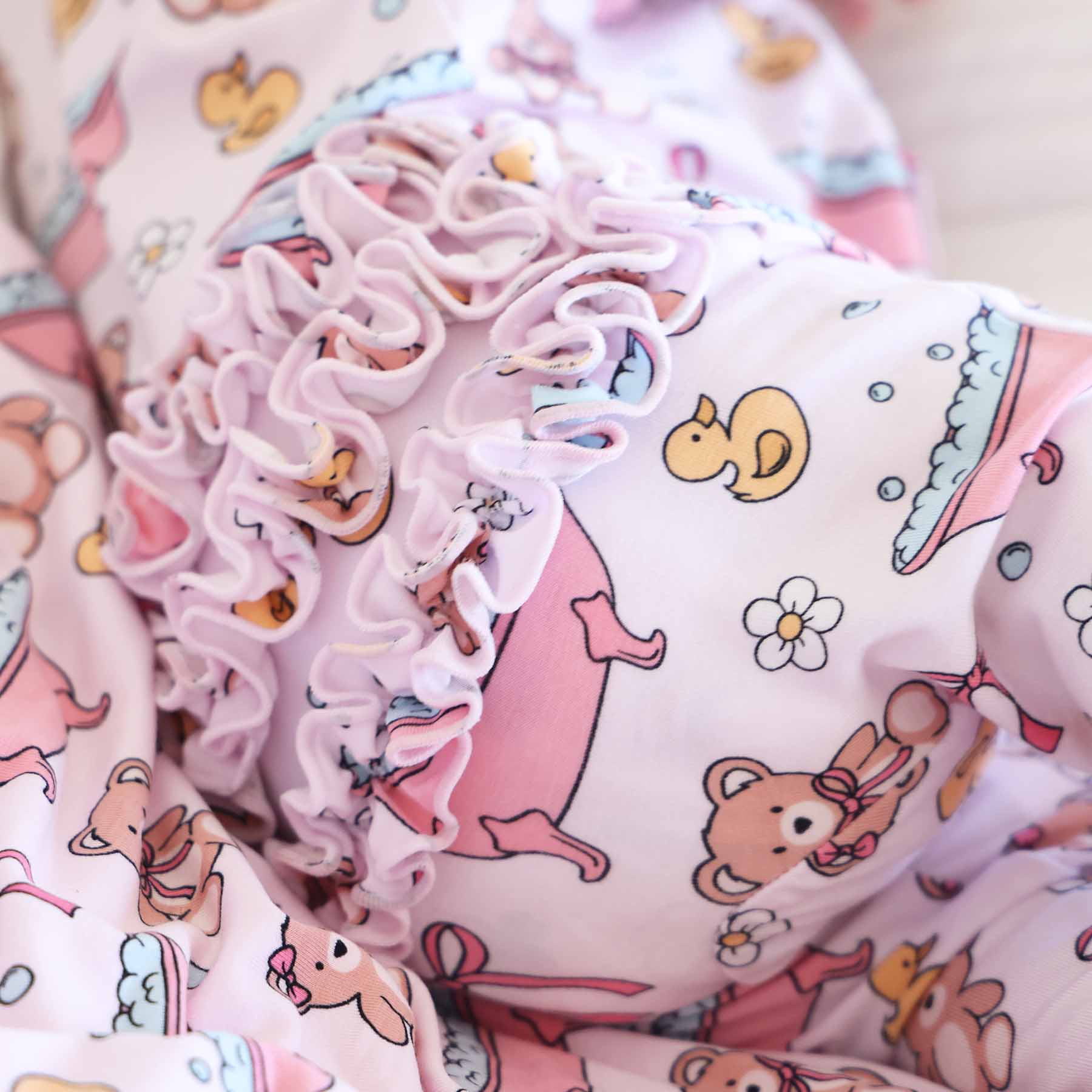  Bathtime Besties Ruffle Zipper Footie | Pink、mySite、layawaytickets