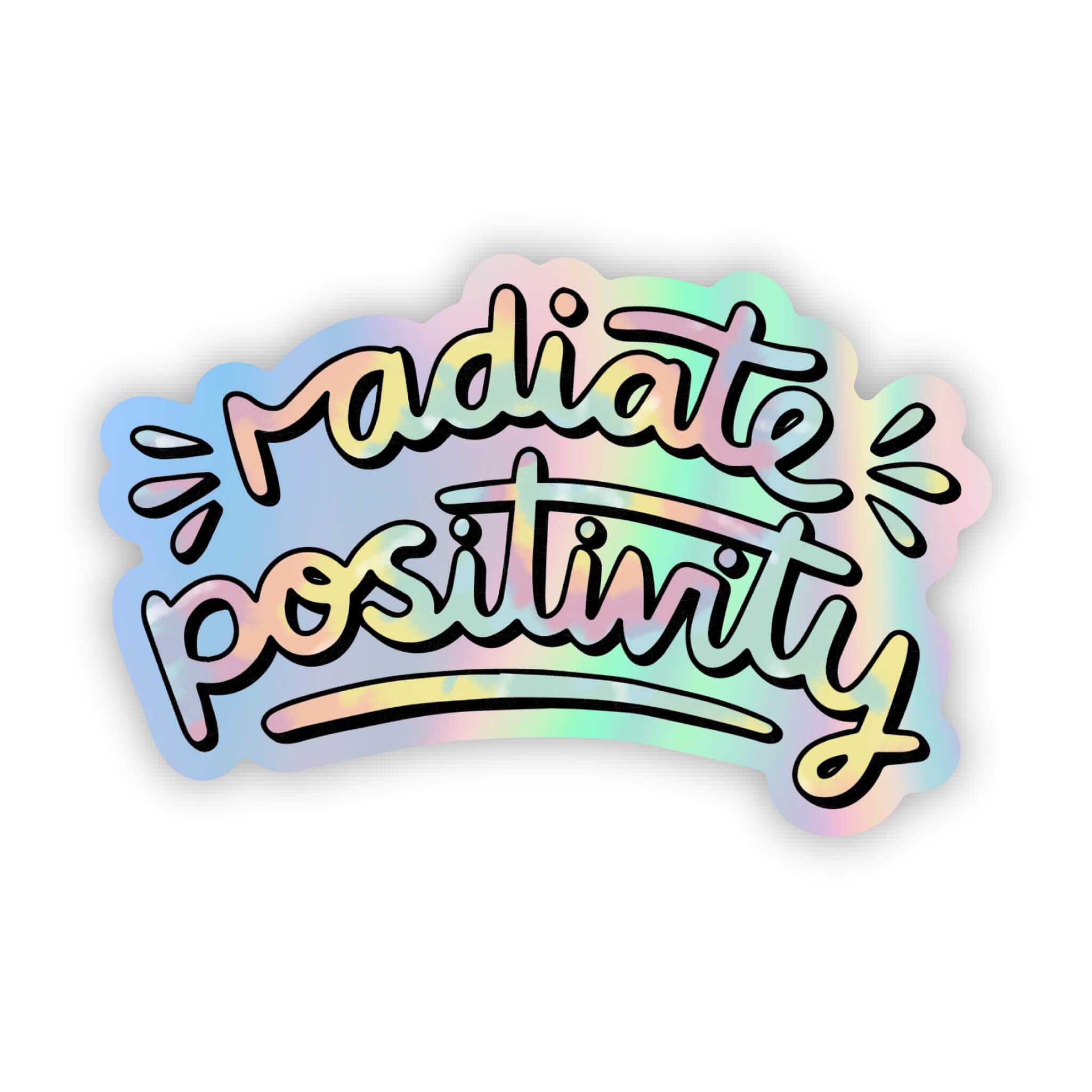  Holographic Radiate Positivity Tie Dye Sticker、mySite、ghnorth