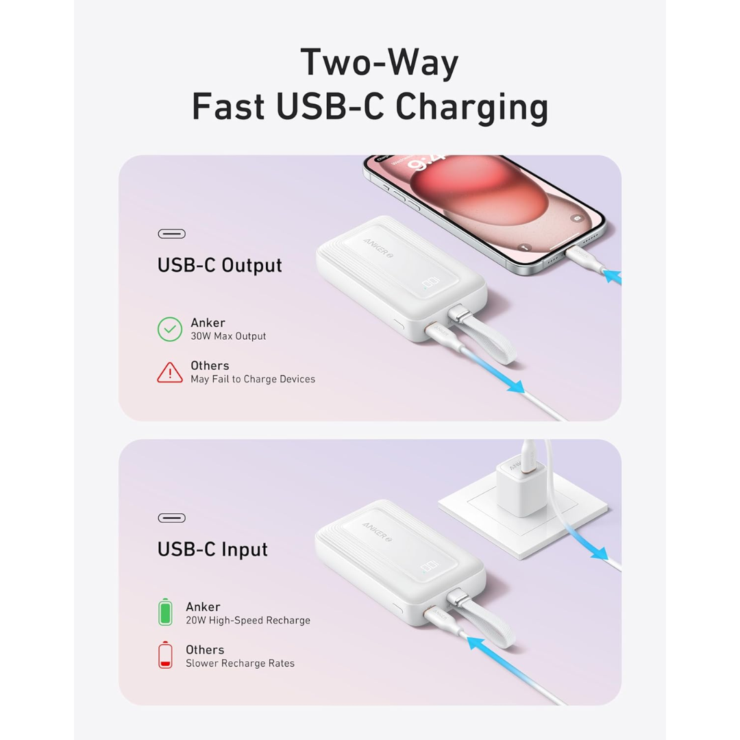 Anker Zolo 10000mAh 30W PD+QC Power Bank、mySite、fannypackpong