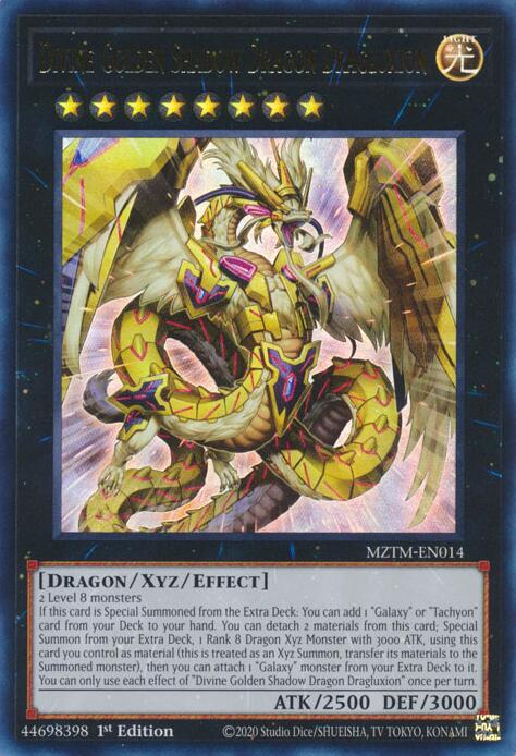 Divine Golden Shadow Dragon Dragluxion MZTM-EN014 Ultra Rare、mySite、waistdrama