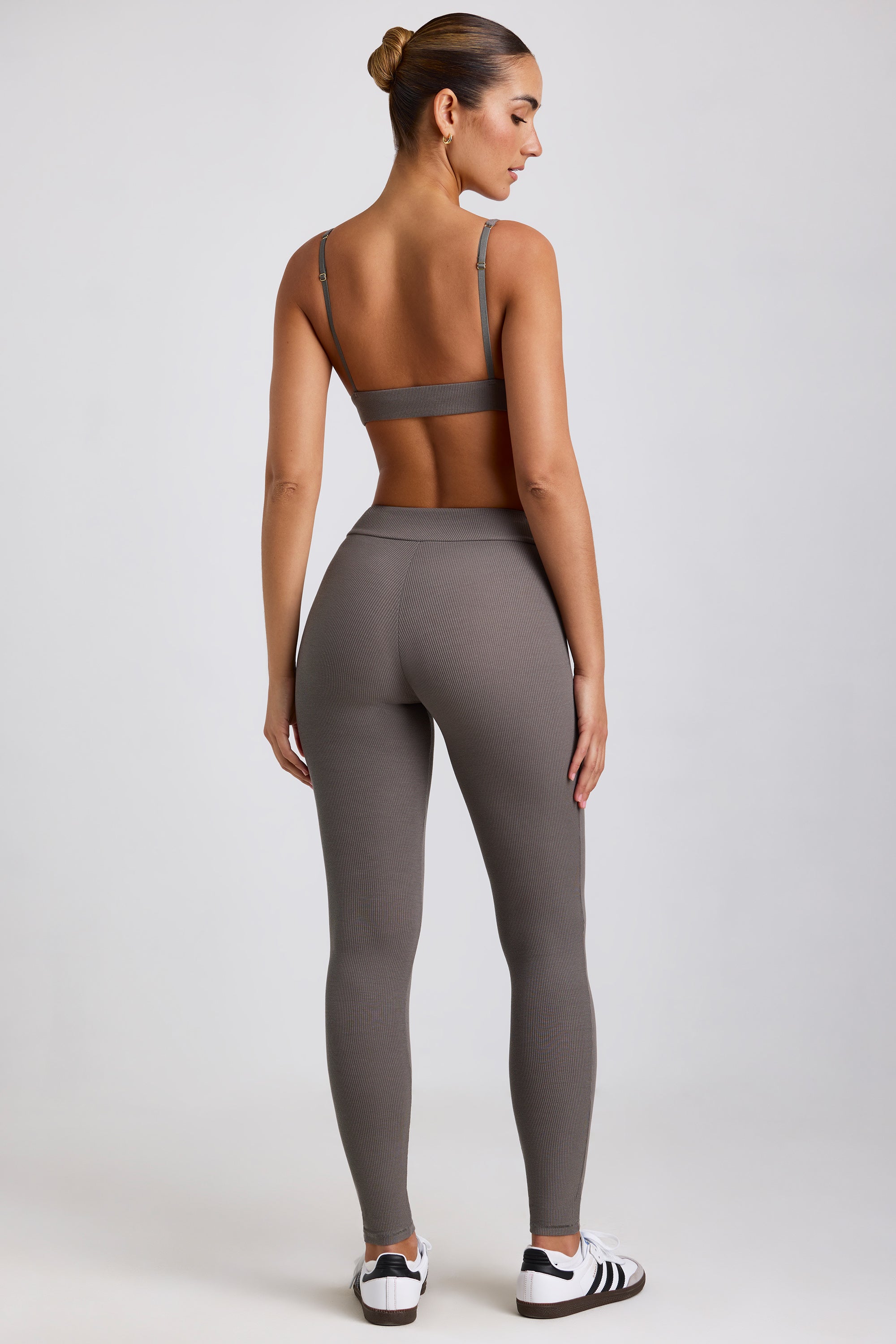 Ribbed Modal High Waist Leggings in Grey、mySite、solidvoid