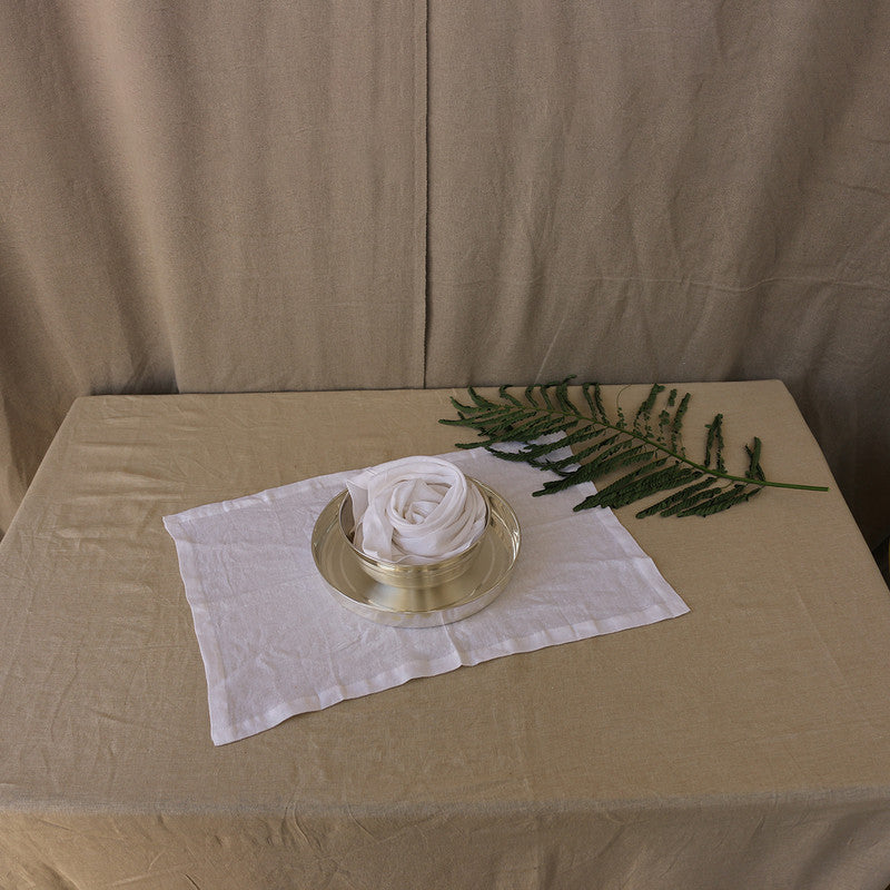 Pure Linen Table Mats | Set of 6 | White、mySite、camillekostekn
