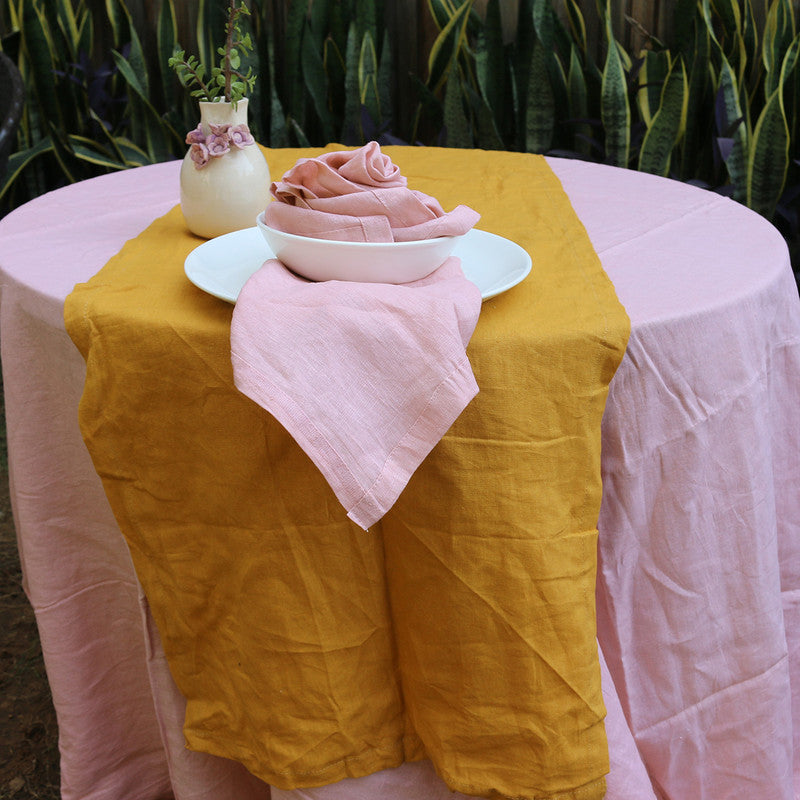 Pure Linen Table Runners | Golden Yellow、mySite、camillekostekn