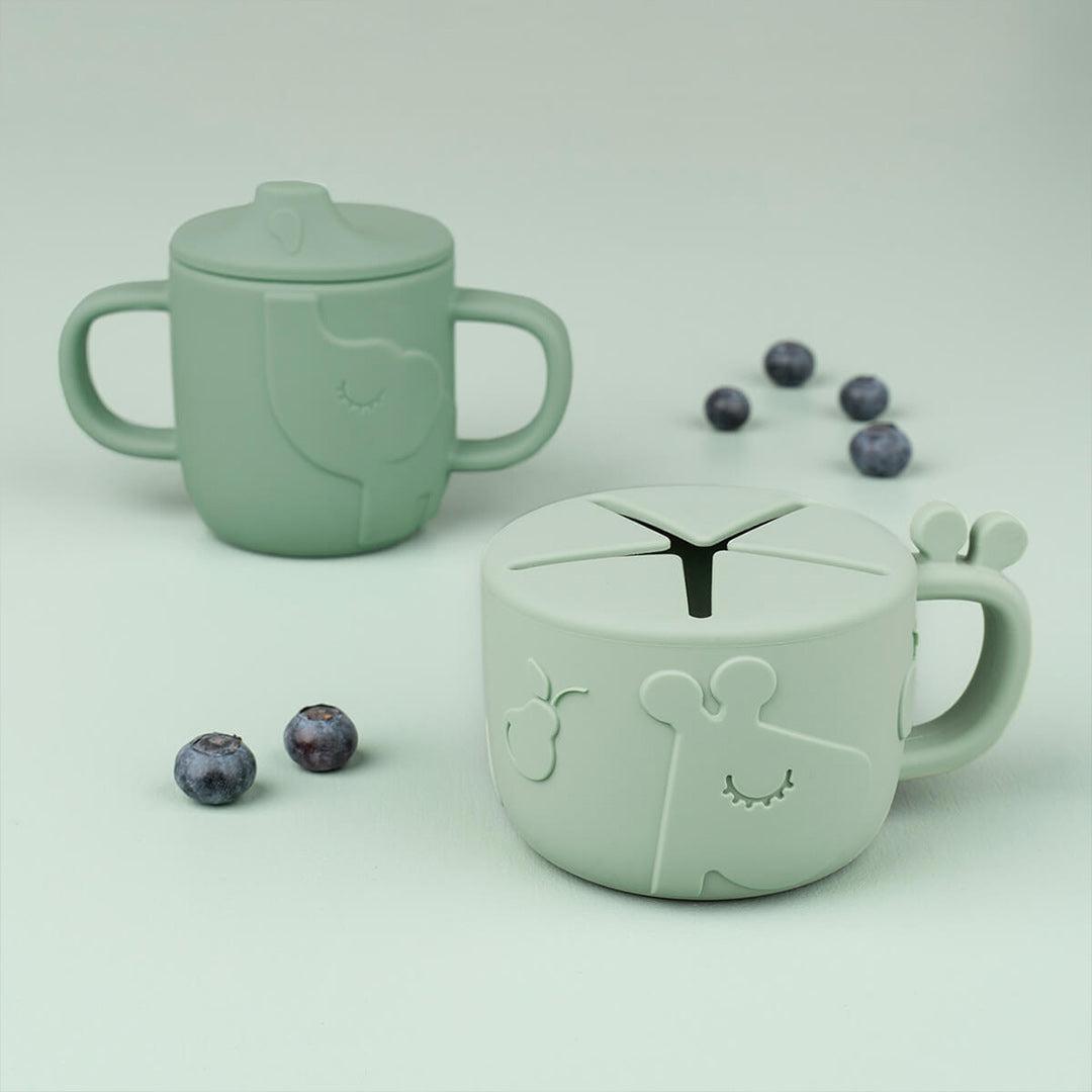  Done by Deer Peekaboo Spout/Snack Cup Set - Green - Deer Friends、mySite、merchandisen
