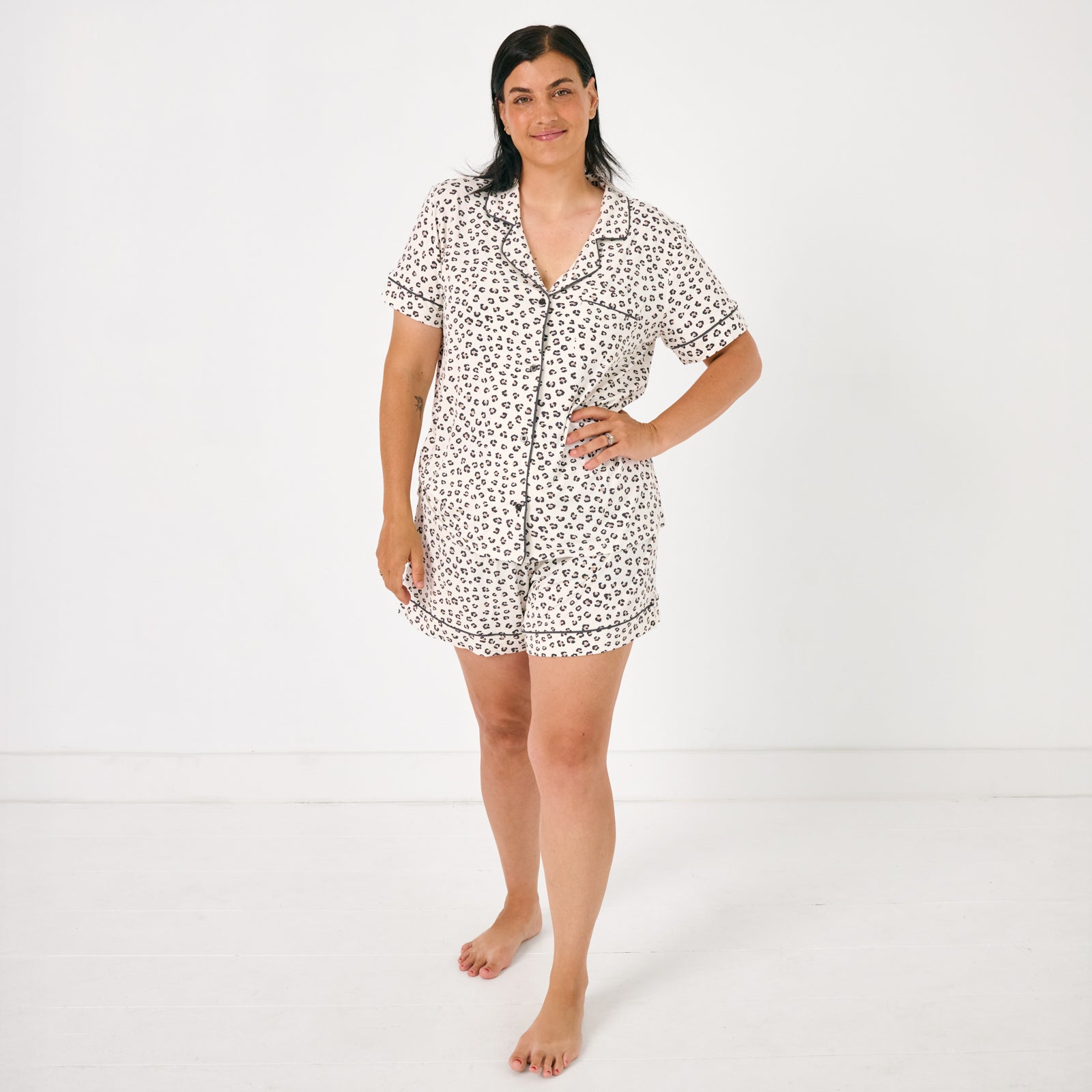  Luxe Leopard Women's Short Sleeve & Shorts Pajama Set、mySite、layawaytickets