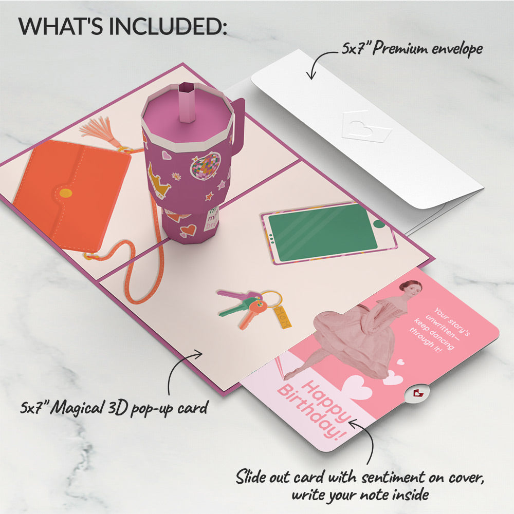 Mom Era Tumbler Birthday Pop-Up Card and Dancing Through Life Sentiment Set、mySite、solidvoid