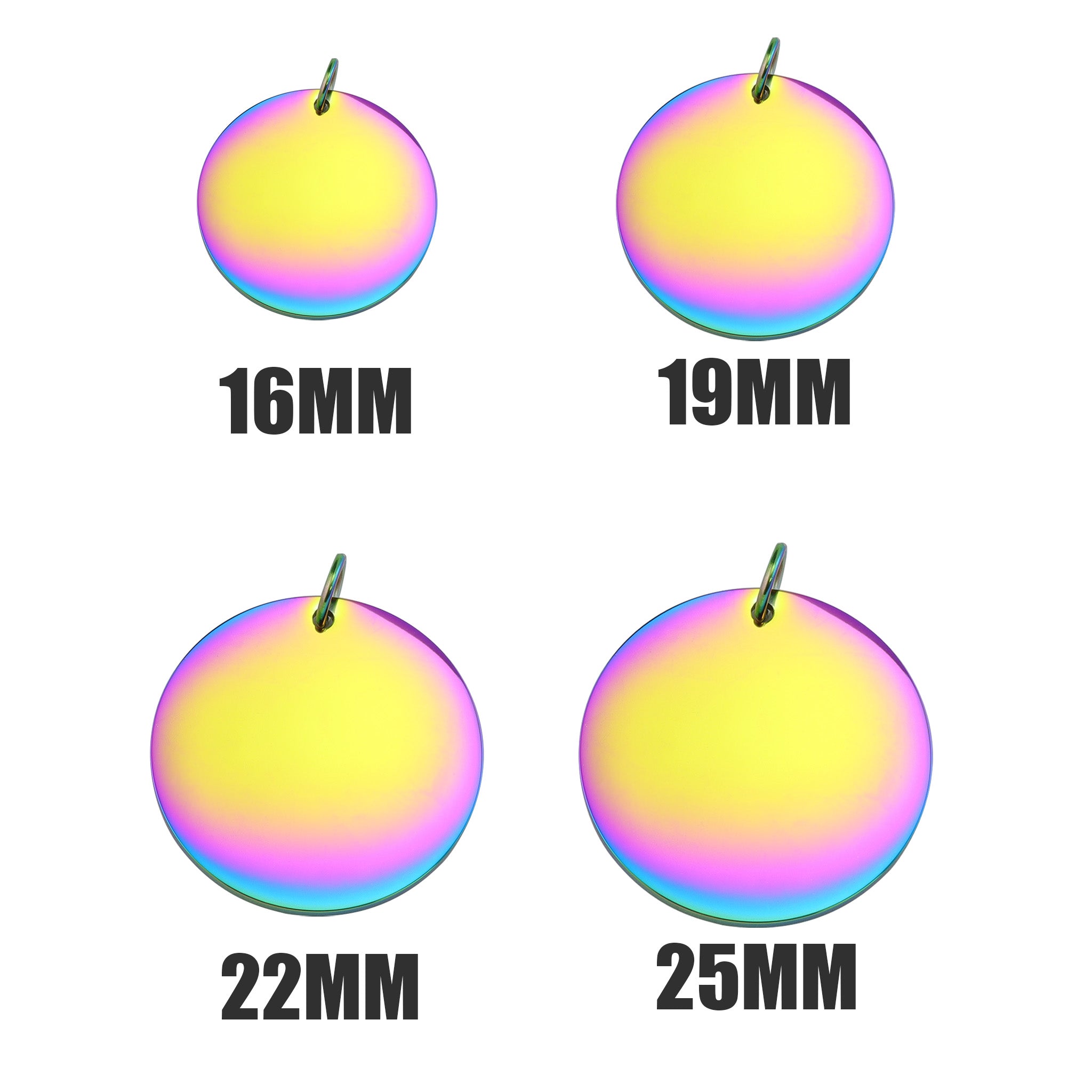 Rainbow Blank Stainless Steel Round Pendant / SBB0297、mySite、dreamappss