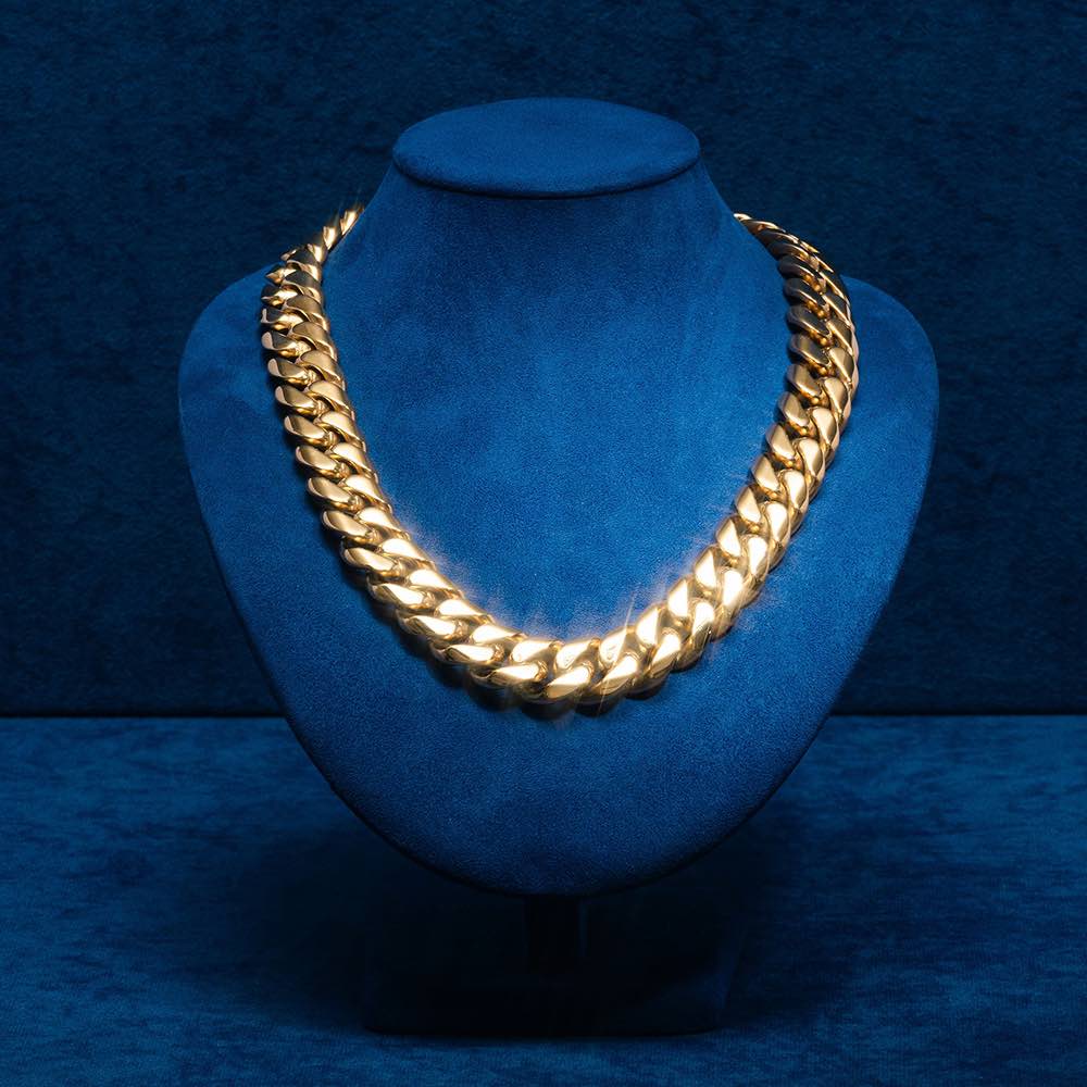 18MM Cuban Link Chain 14K Yellow Gold、mySite、hinf8tx79