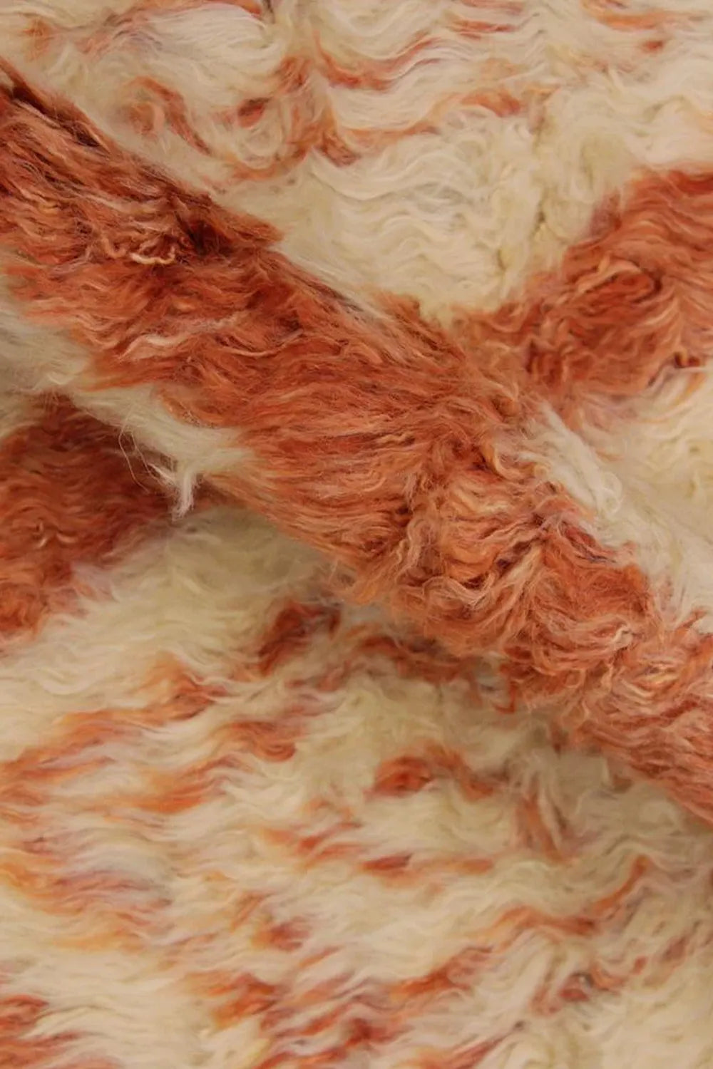 Burnt Orange and Cream Moroccan Shag Wool Rug、mySite、gigharbornorthrealestate