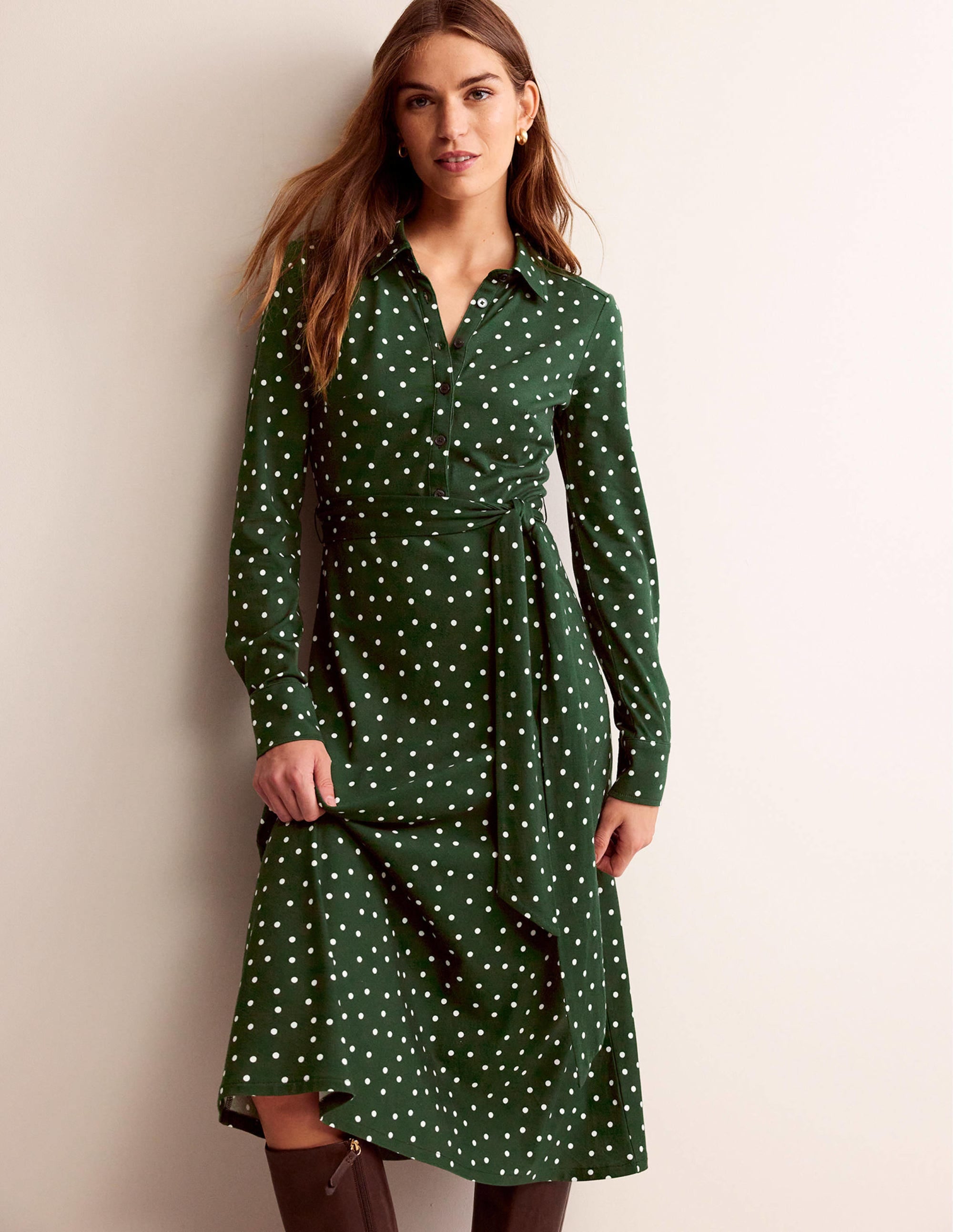  Laura Jersey Midi Shress-Emerald Night, Spaced Dot、mySite、ashleygrahame