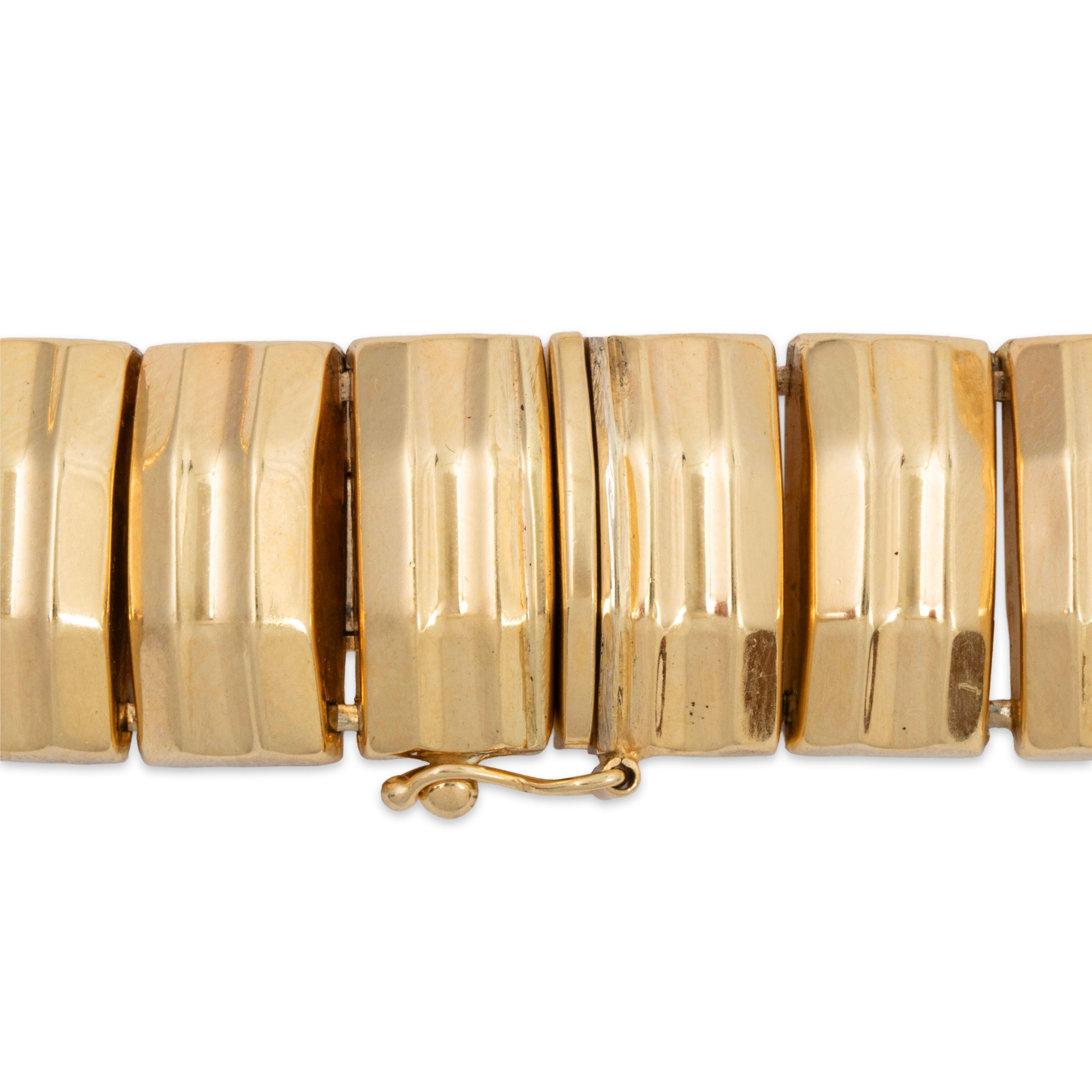 Vintage Italian 14k Yellow Gold Modernist Bold Statement Necklace 16、mySite、hinf8tx79