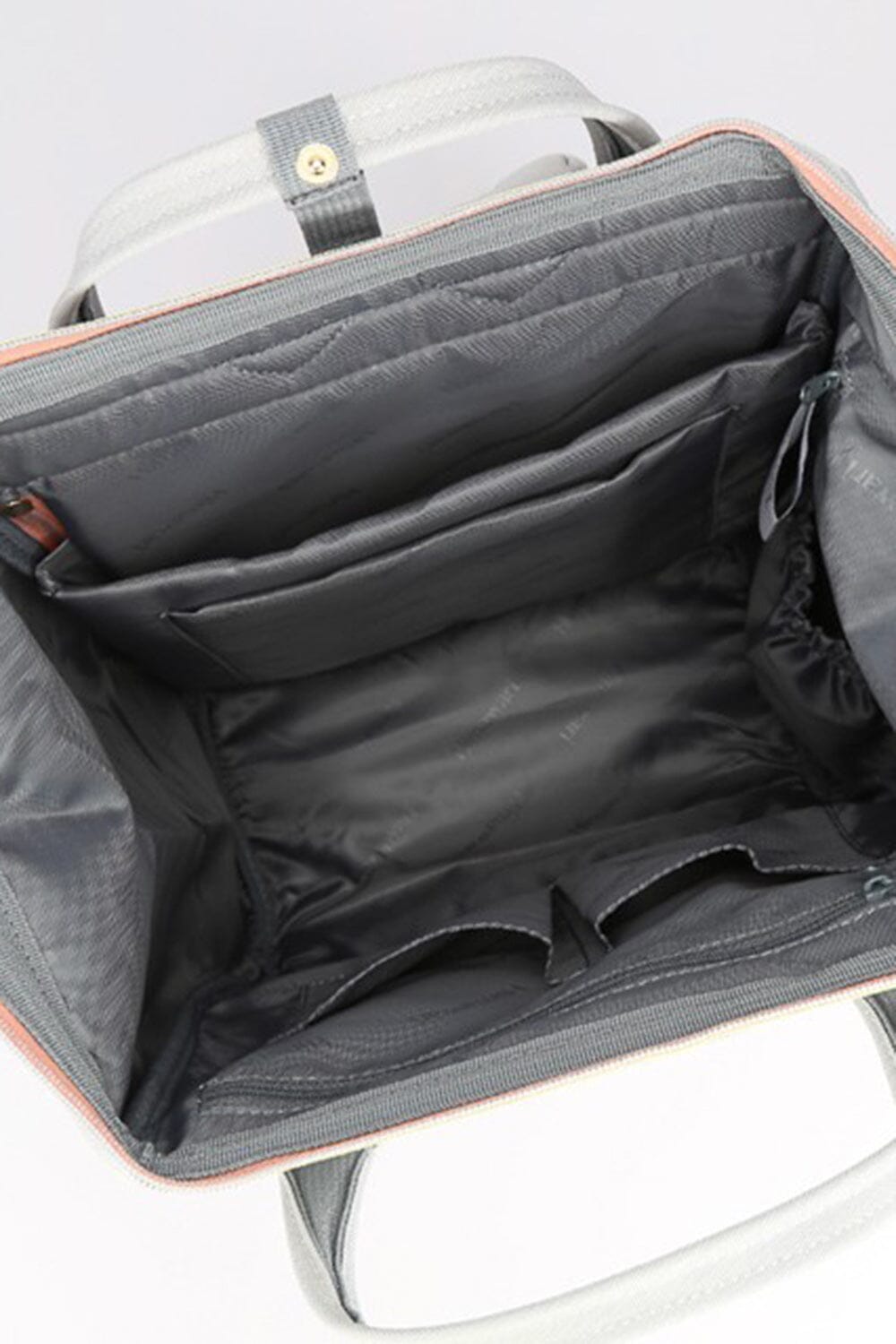 Himawari Contrast Waterproof Canvas Backpack Bag with Side Pockets、mySite、camillekostekn