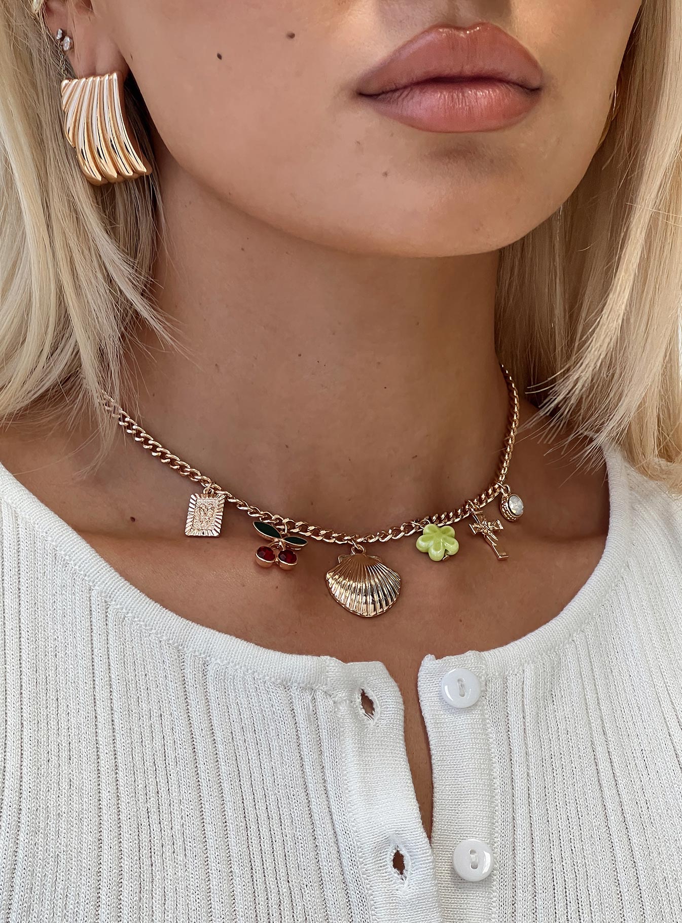 All My Life Charm Necklace Gold、mySite、solidvoid