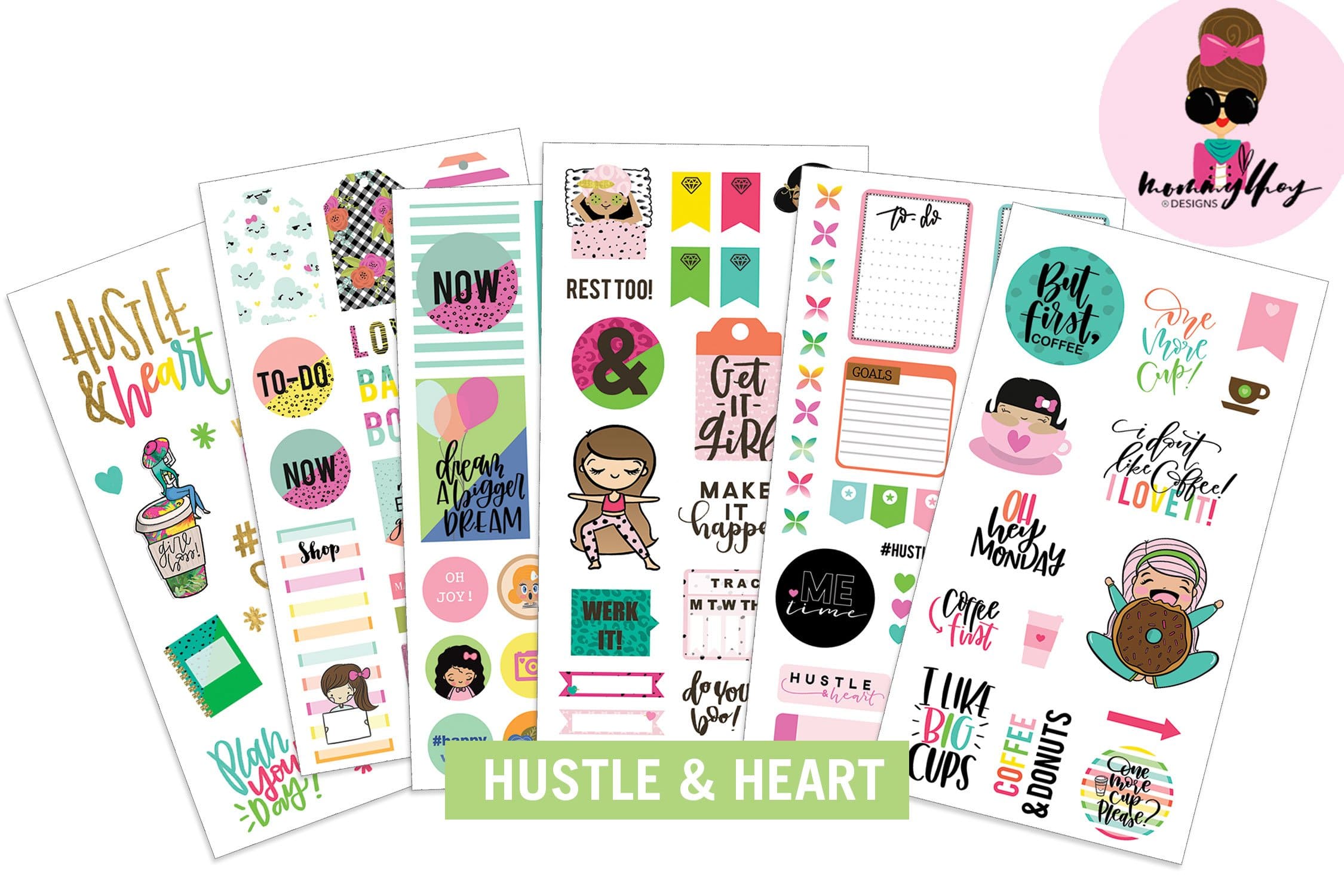  Planner Stickers - Hustle and Heart、mySite、ghnorth