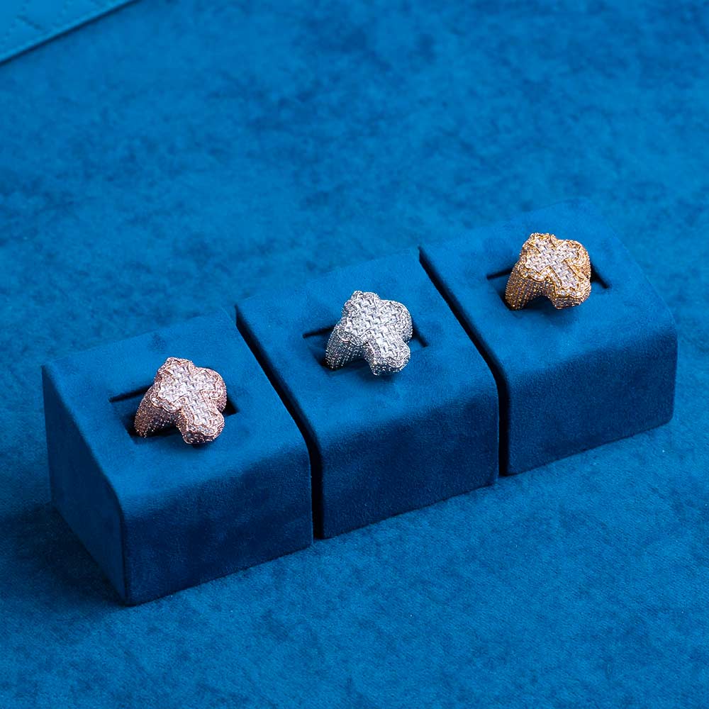 Moissanite Fleur Cross Ring 14K Gold、mySite、hinf8tx79