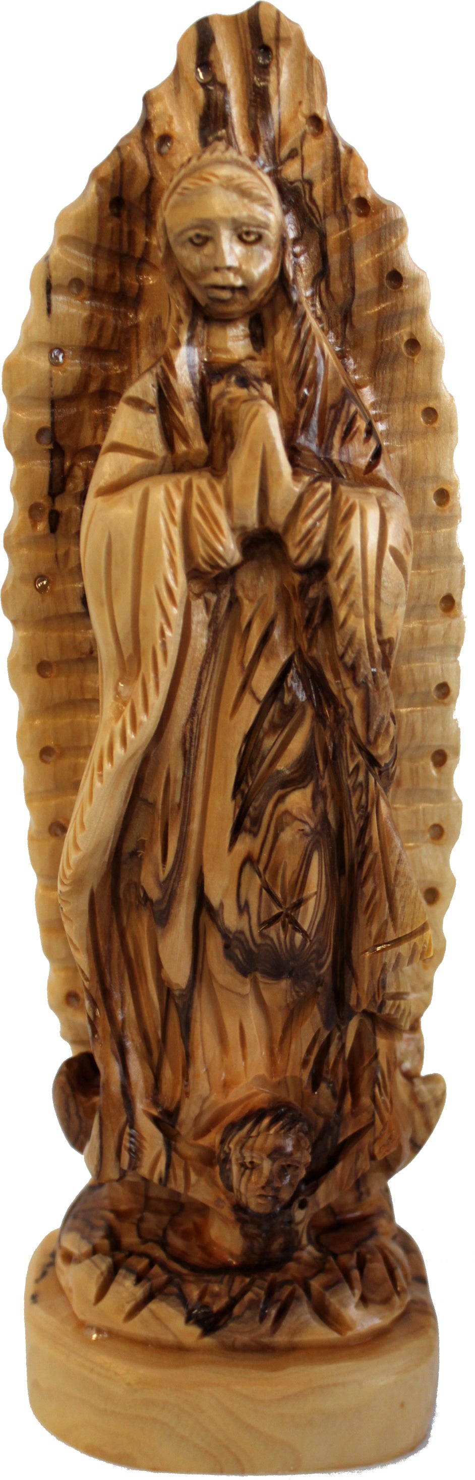  Holy Land Market Virgin or Lady of Guadalupe Olive Wood Statue from Bethlehem - (24 cm cm or 9.25 inches)、mySite、elrpsem3k