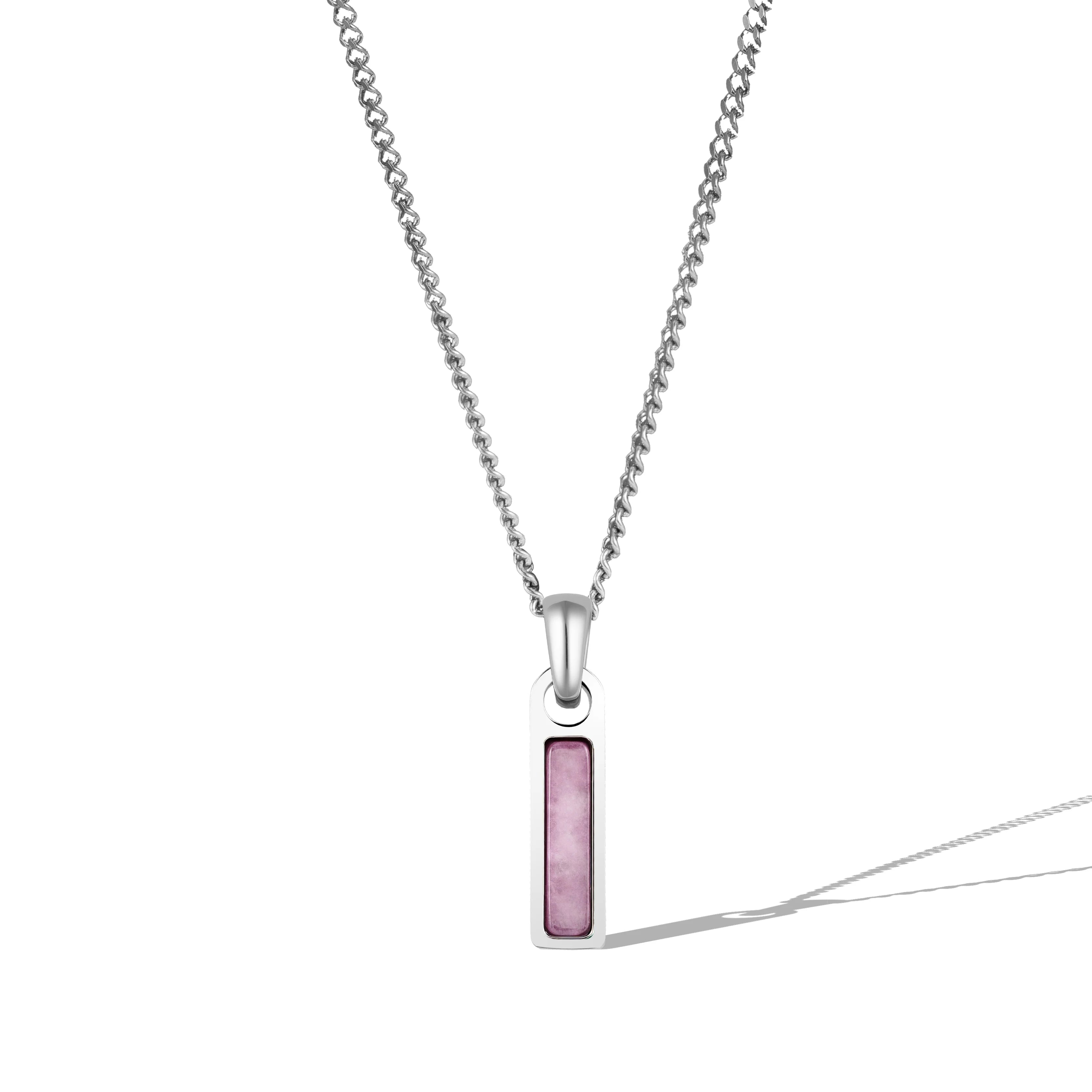  Birthstone Tag Necklace - Silver