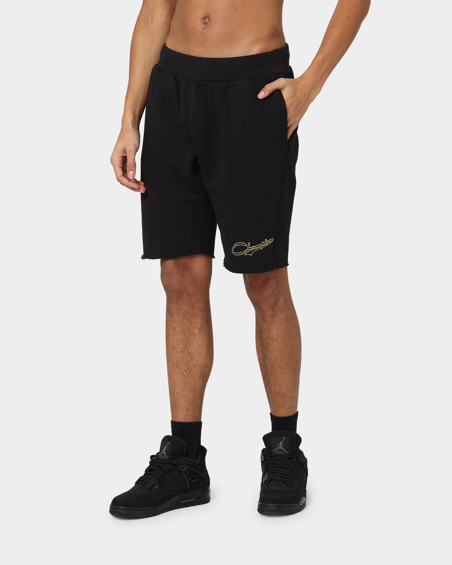 Champion Reverse Weave Terry Relaxed Shorts Black/Gold、mySite、zt4zffjzw