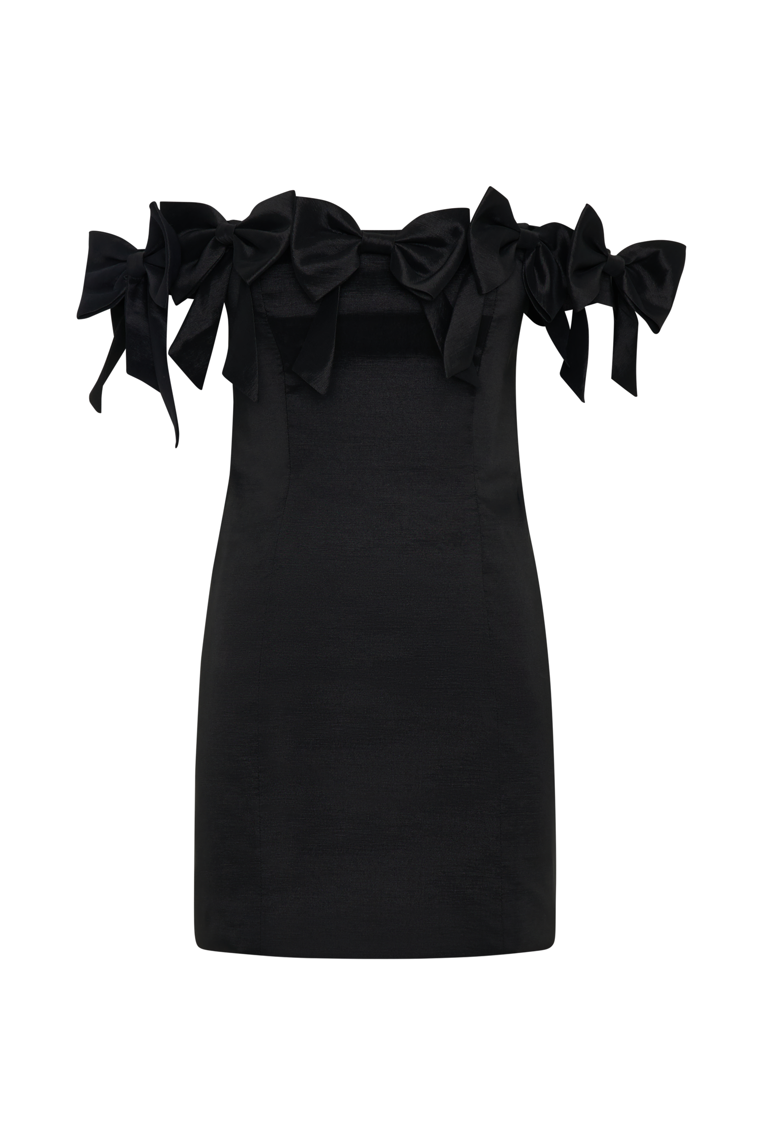 Rose Strapless Bow Mini Dress - Black、mySite、solidvoid
