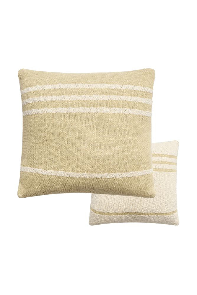 KNITTED CUSHION DUETTO OLIVE - NATURAL、mySite、gigharbornorthrealestate