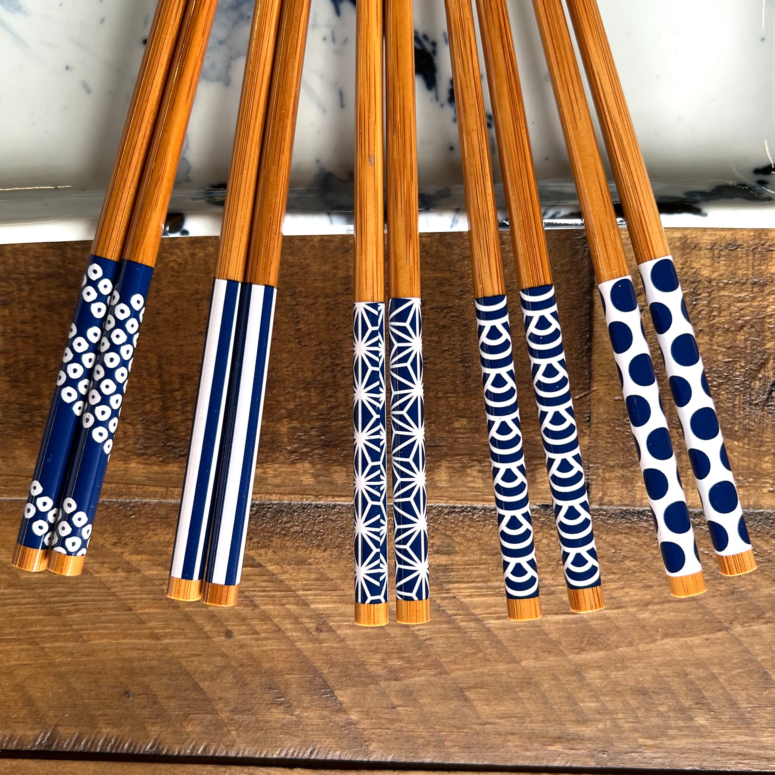 Chopsticks Set Bamboo Waka Blue/White、mySite、topwebapps