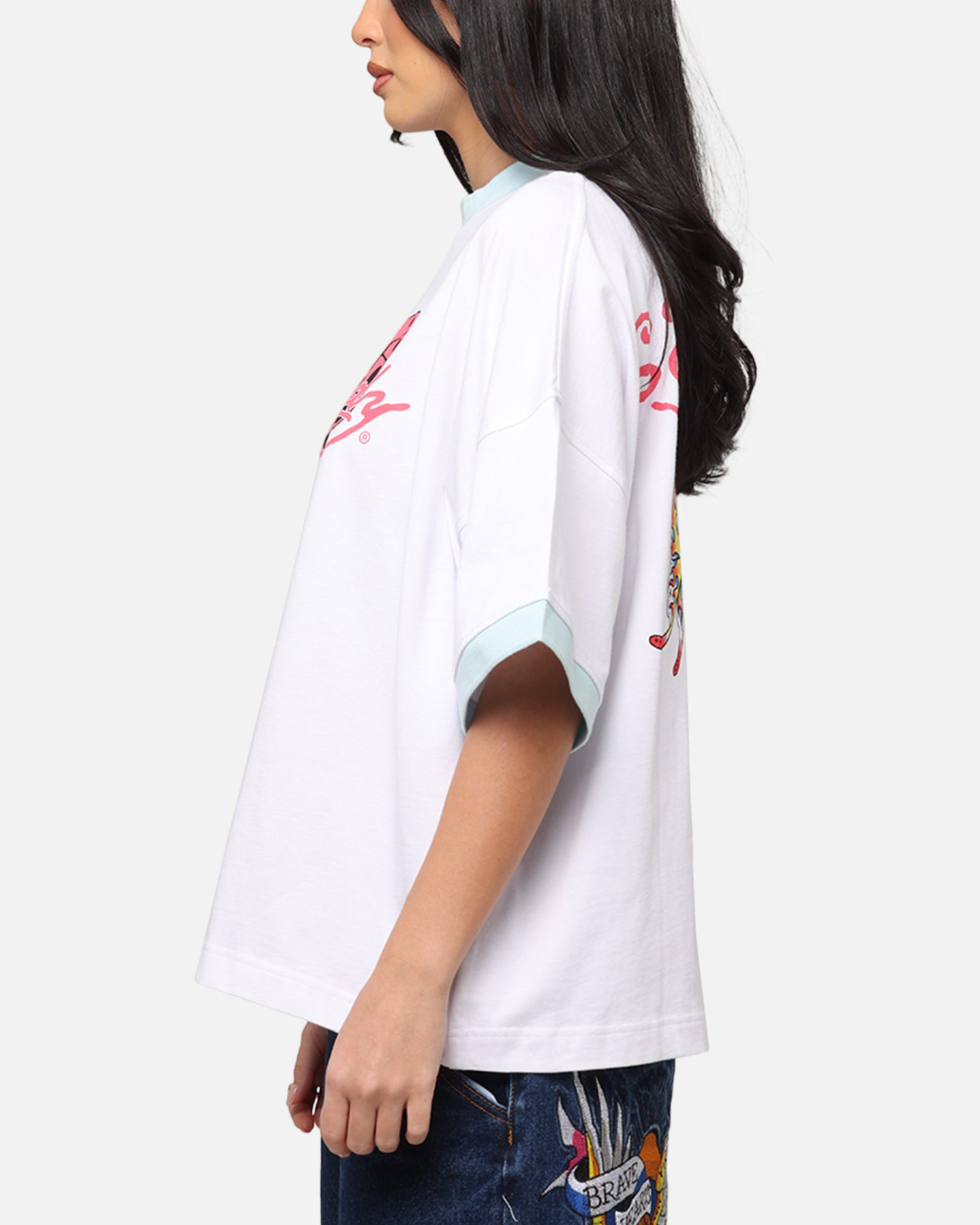 Ed Hardy Butterfly Ringer T-Shirt White、mySite、zt4zffjzw