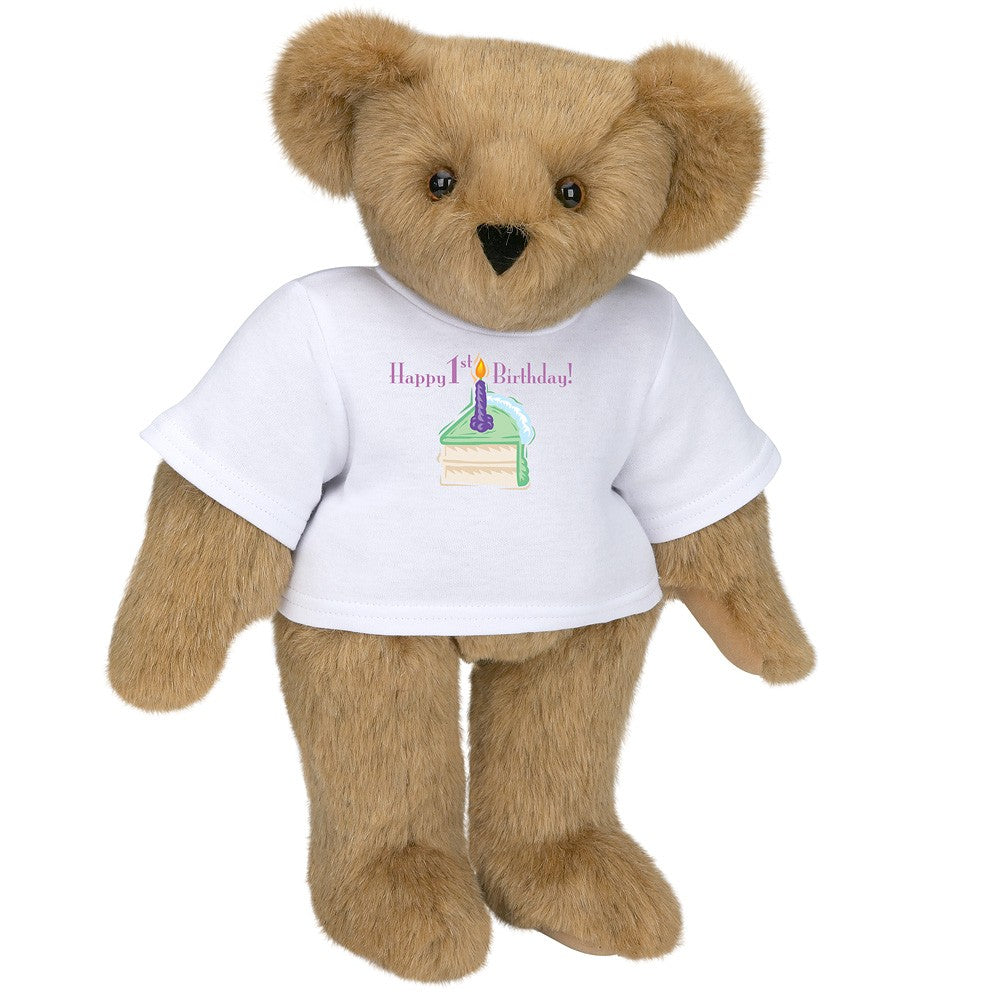 15 In. 1st Birthday T-Shirt Bear-Vanilla、mySite、g9winljtr