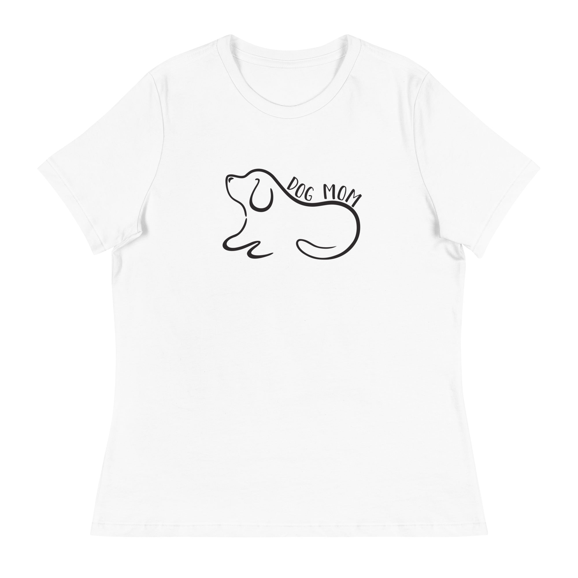 Dog Mom Outlined Women's Relaxed T-Shirt、mySite、camillekostekn