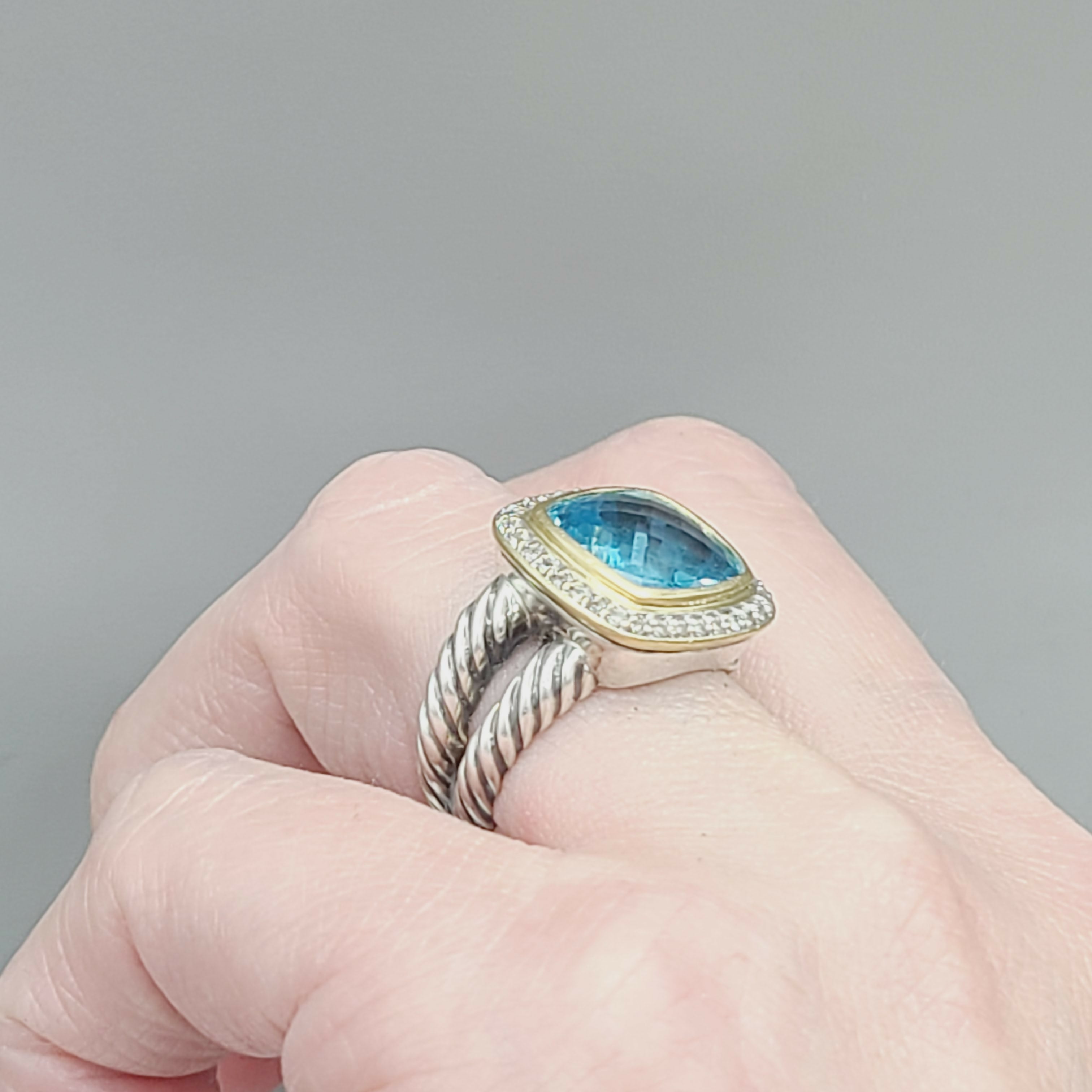 David Yurman Albion 11mm Blue Topaz & Diamonds 鈥?18k Gold、mySite、hinf8tx79