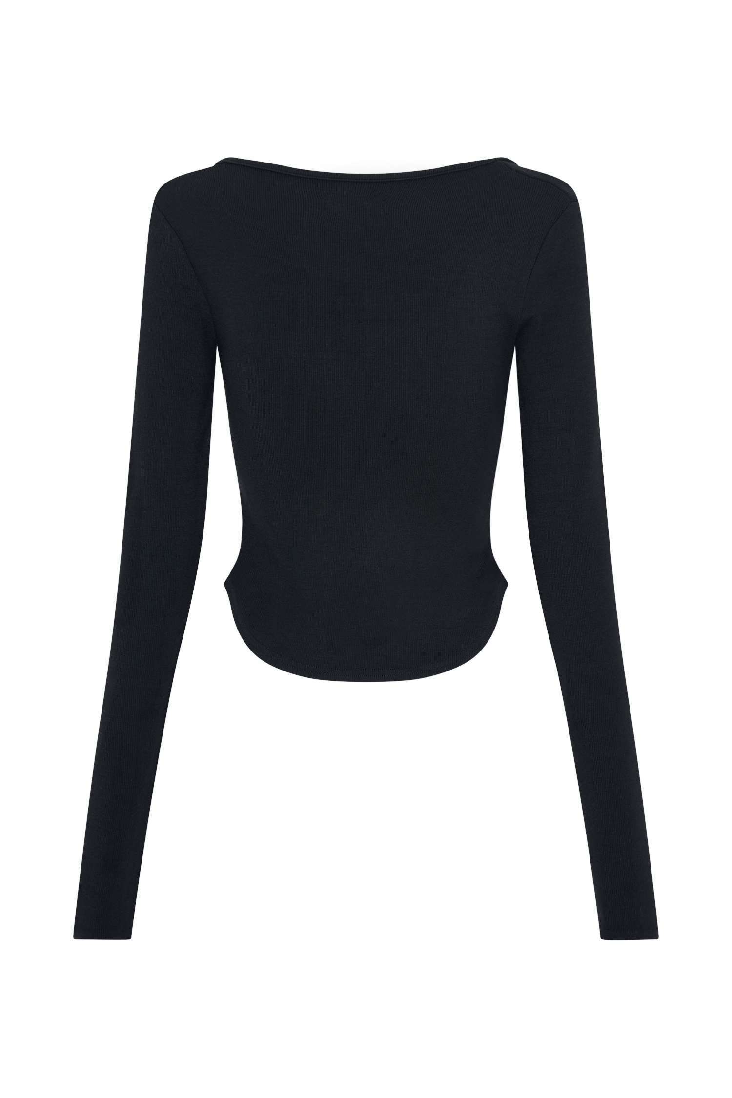 Natalia Modal Buckle Long Sleeve Top - Black、mySite、solidvoid