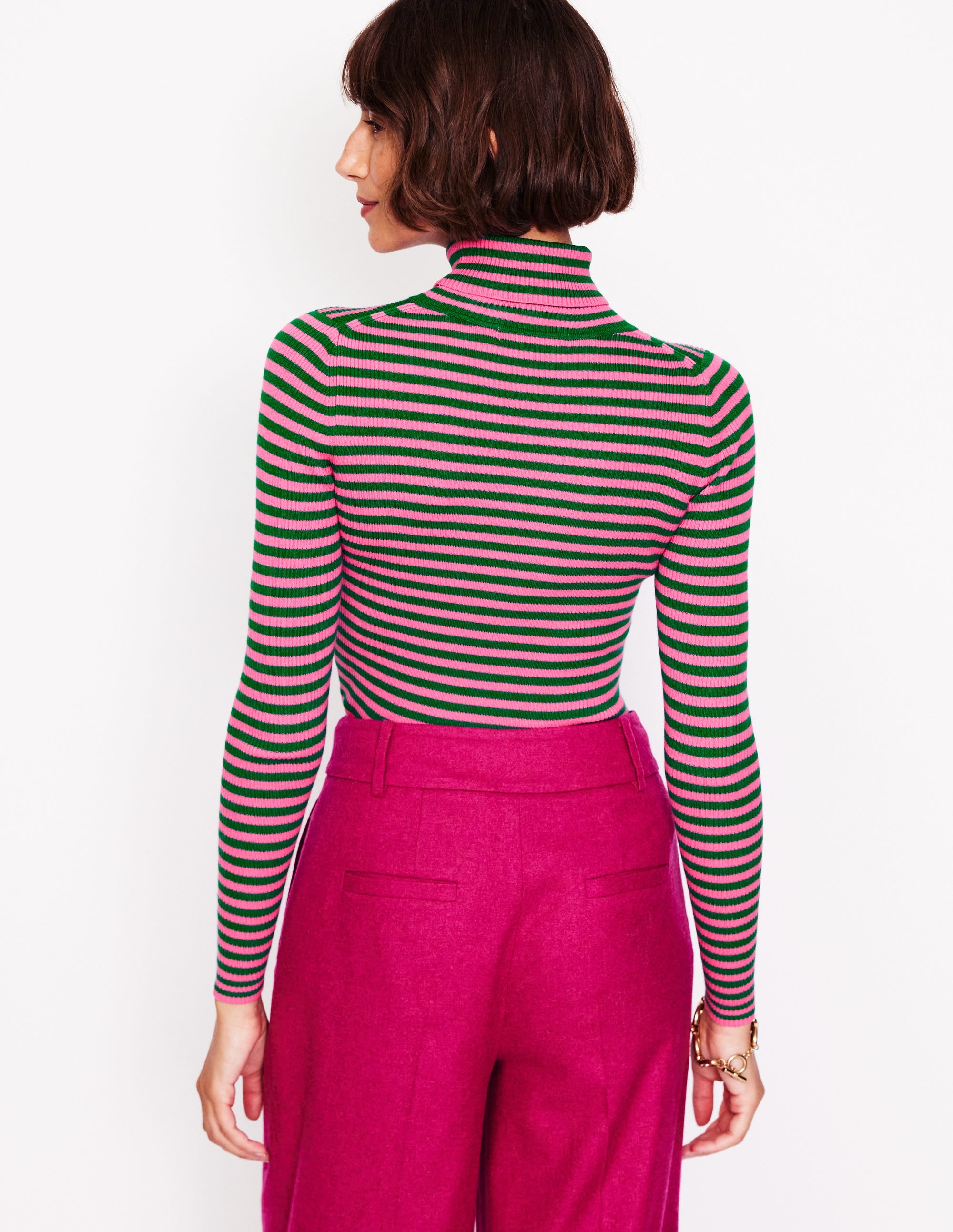  Catriona Roll Neck Jumper-Carmine Rose, Malachite Green、mySite、ashleygrahame